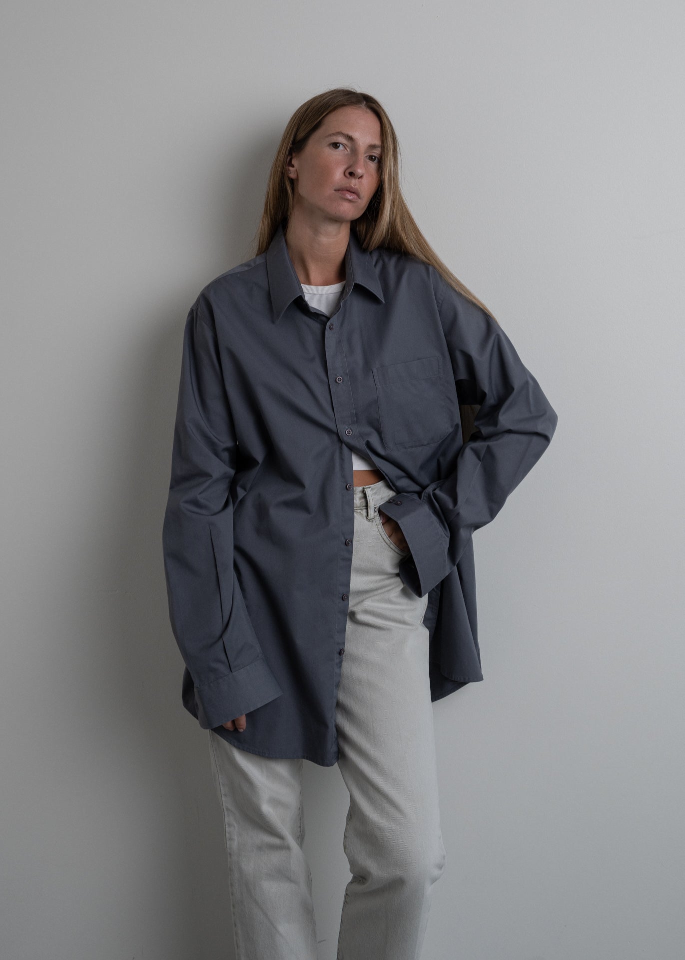 Vintage Grey Oversized Shirt