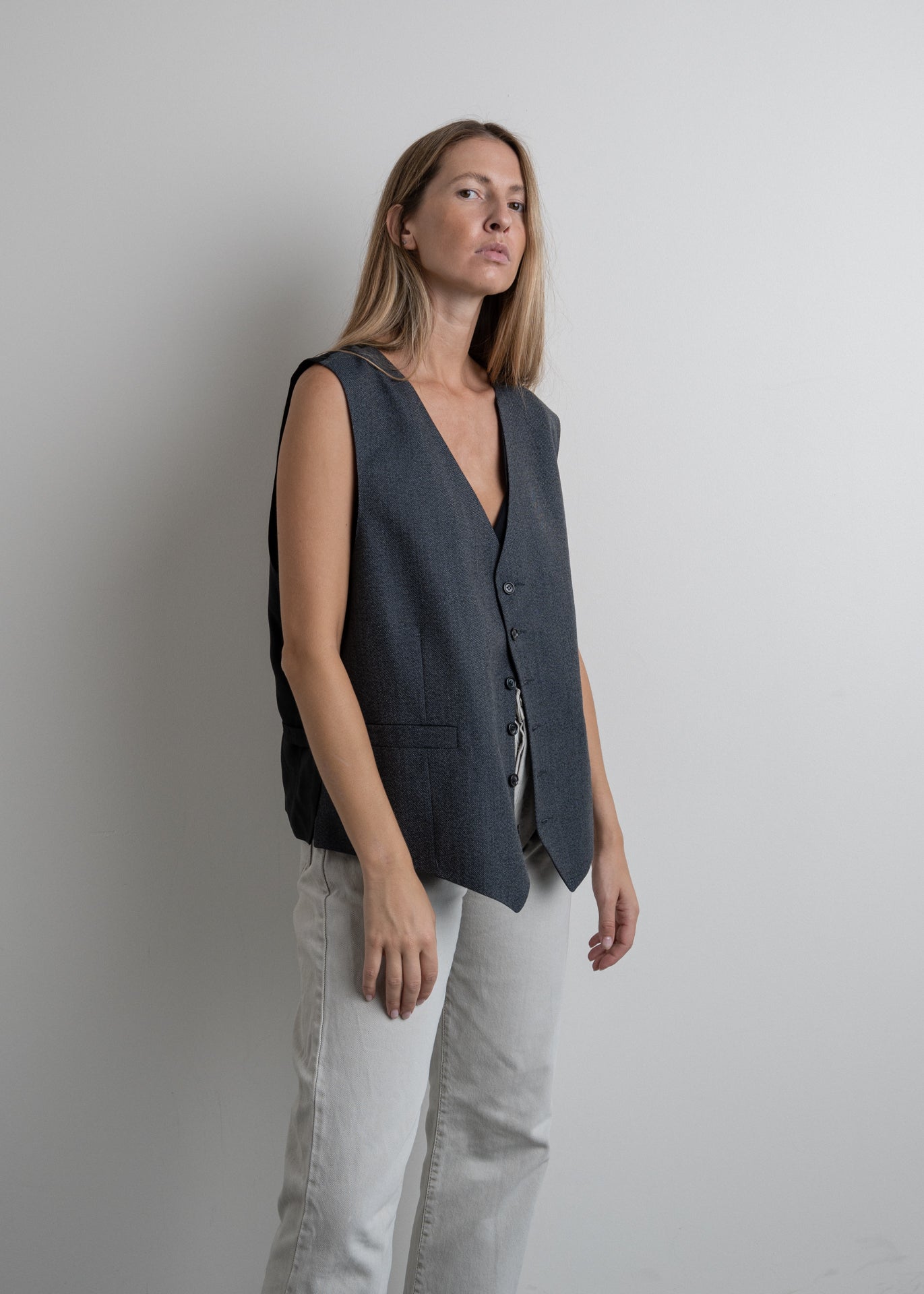 Vintage Grey Oversized Vest