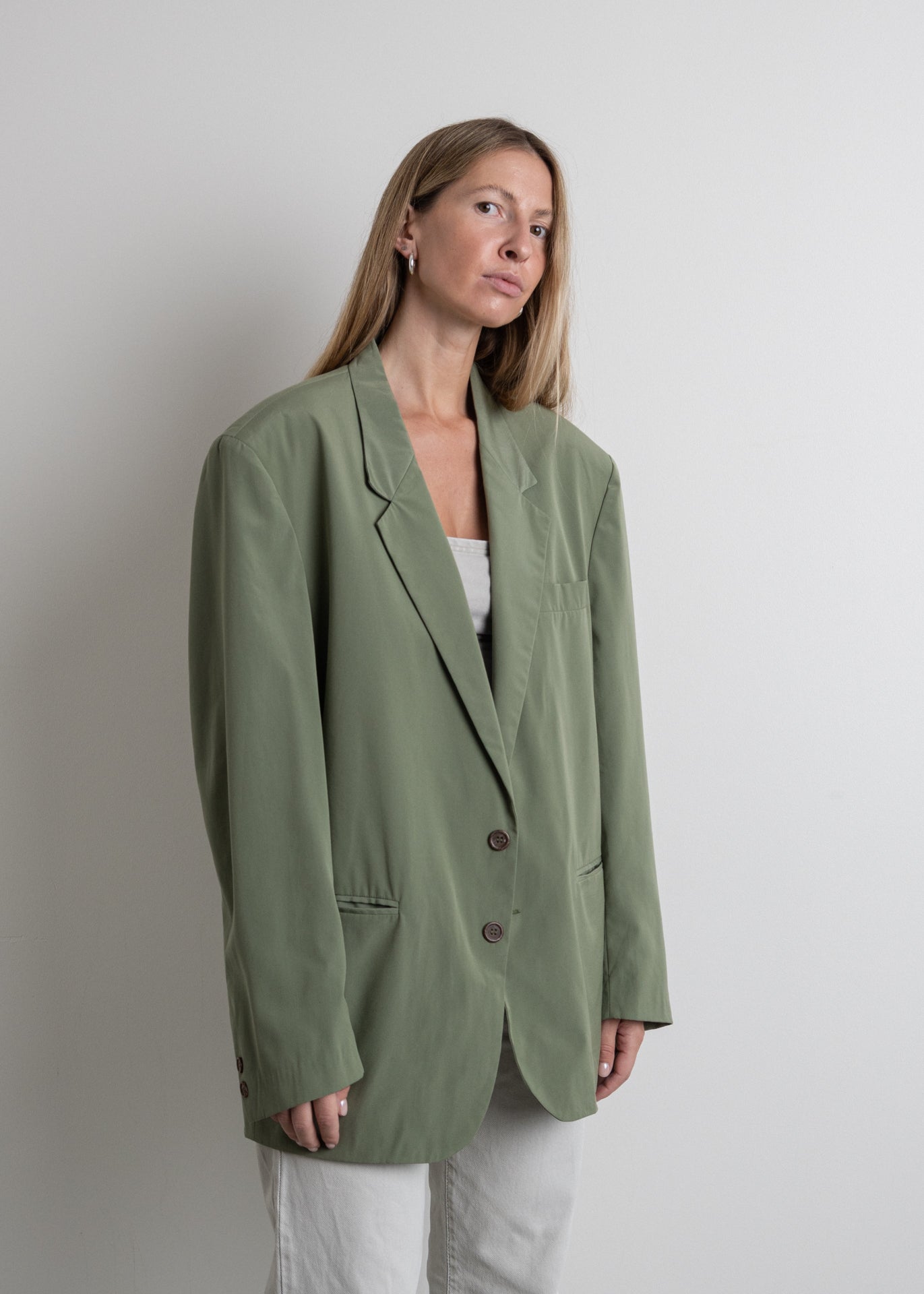 Vintage Green Oversized  Light Weight Blazer