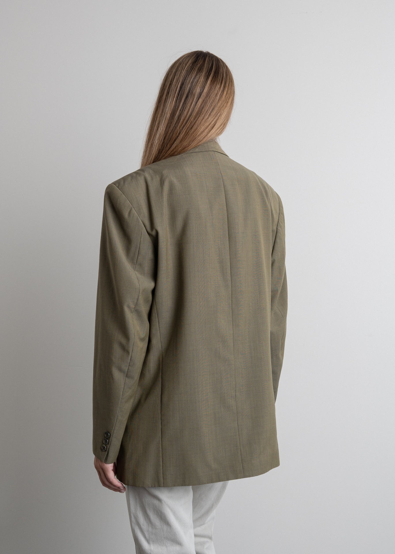 Vintage Khaki Green Oversized Blazer