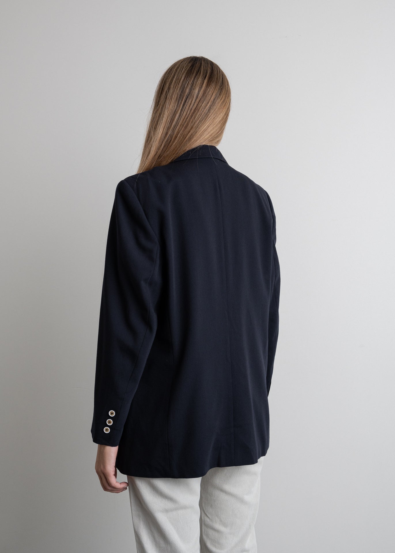 Vintage Navy Blue Oversized Blazer