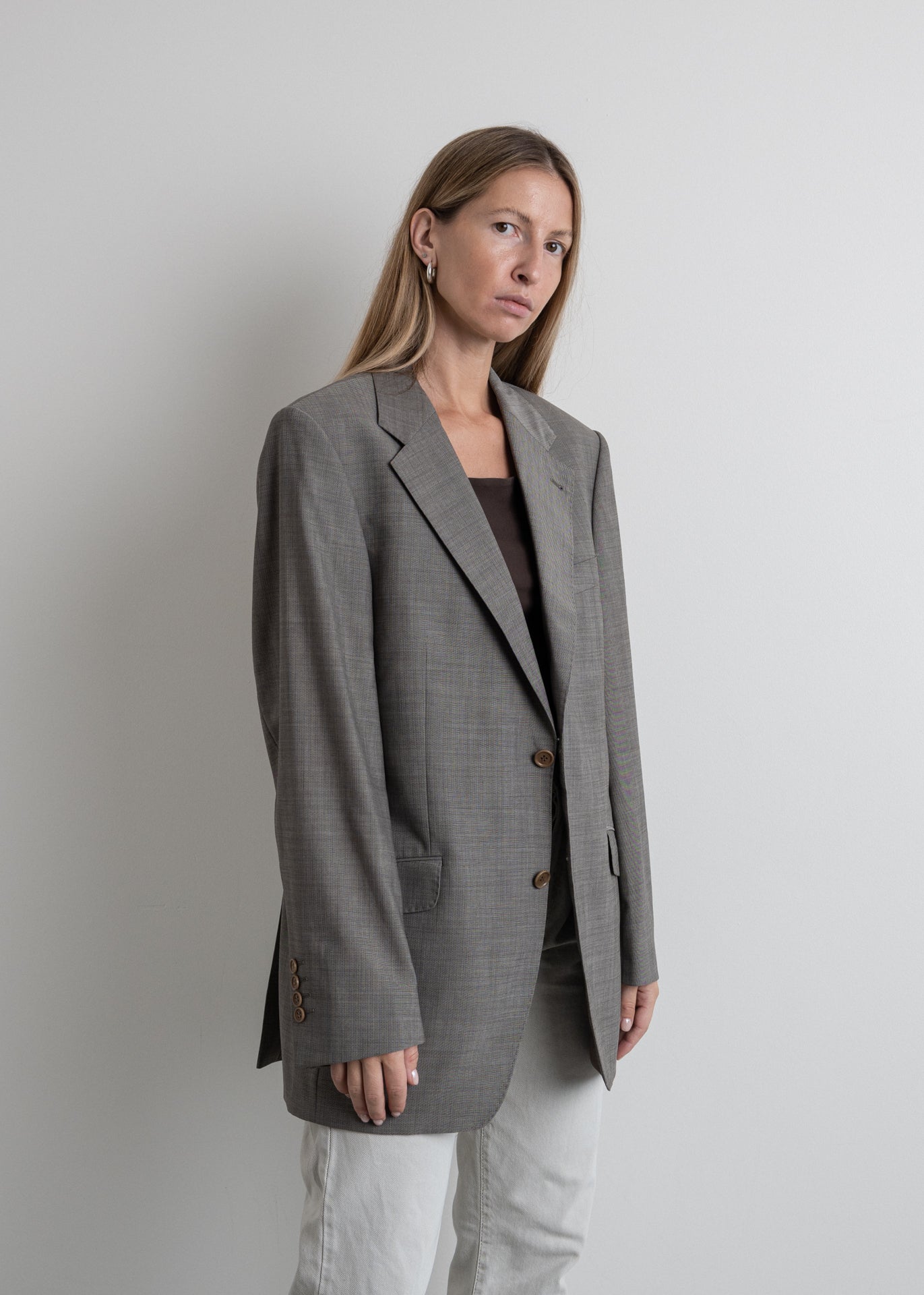 Vintage Grey Oversized Blazer