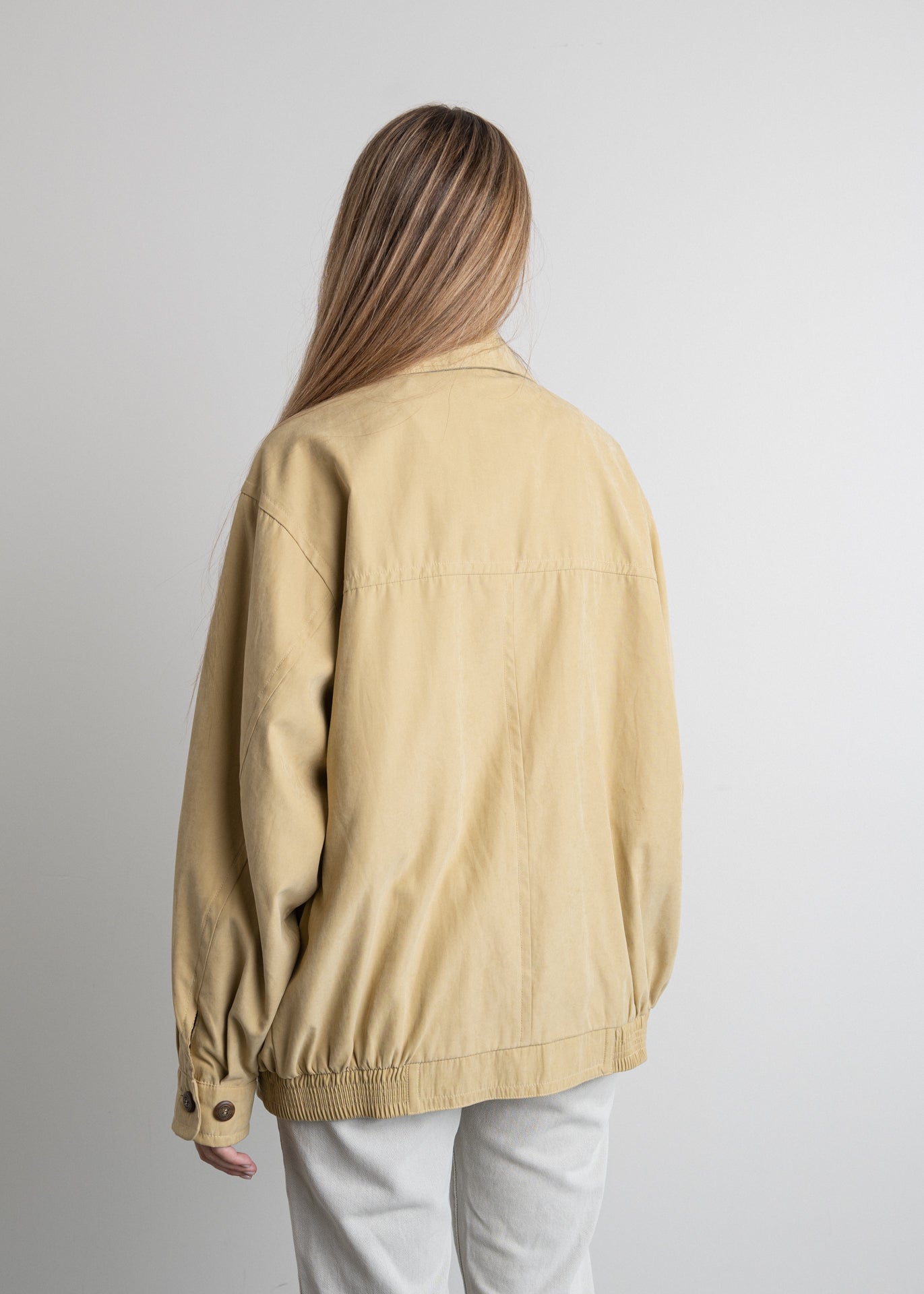 Vintage Yellow Oversized Bomber Jacket