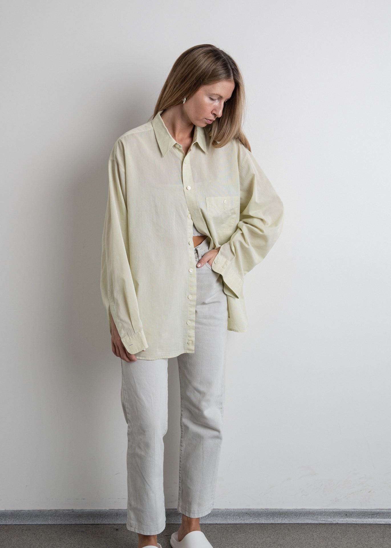 Vintage Green Light Weight Oversized Shirt