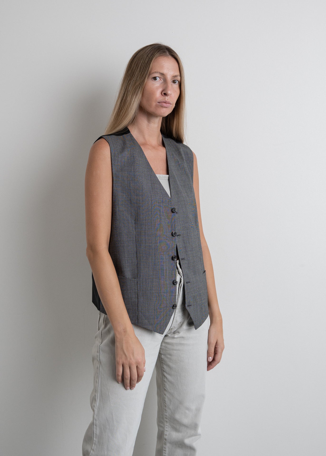 Vintage Grey Oversized Elegant Vest