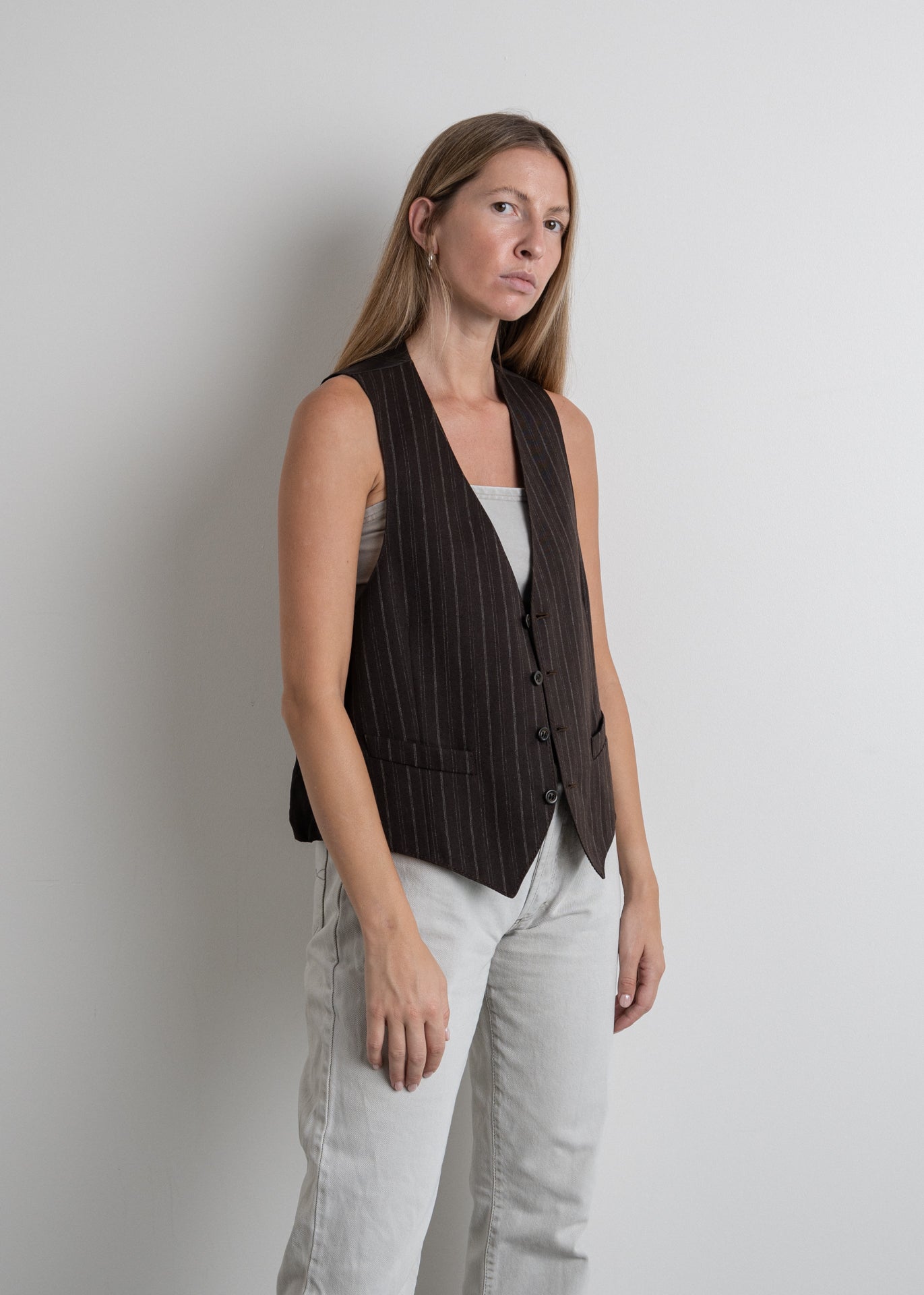 Vintage Brown Stripy Vest