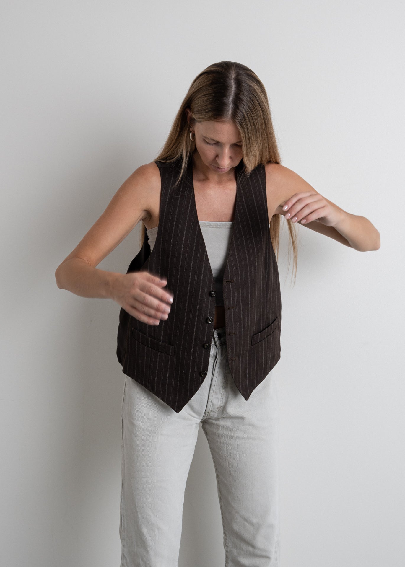 Vintage Brown Stripy Vest