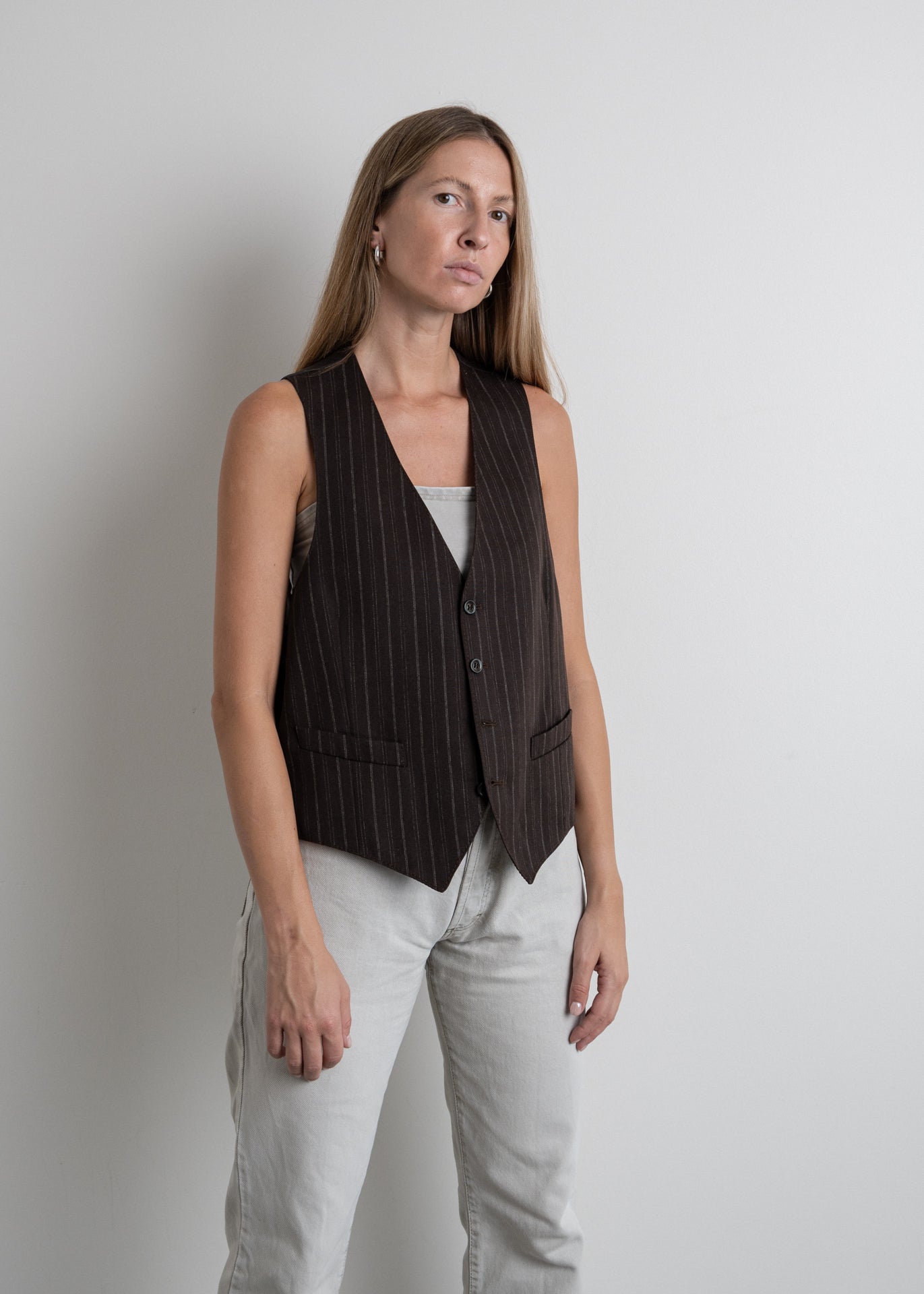 Vintage Brown Stripy Vest