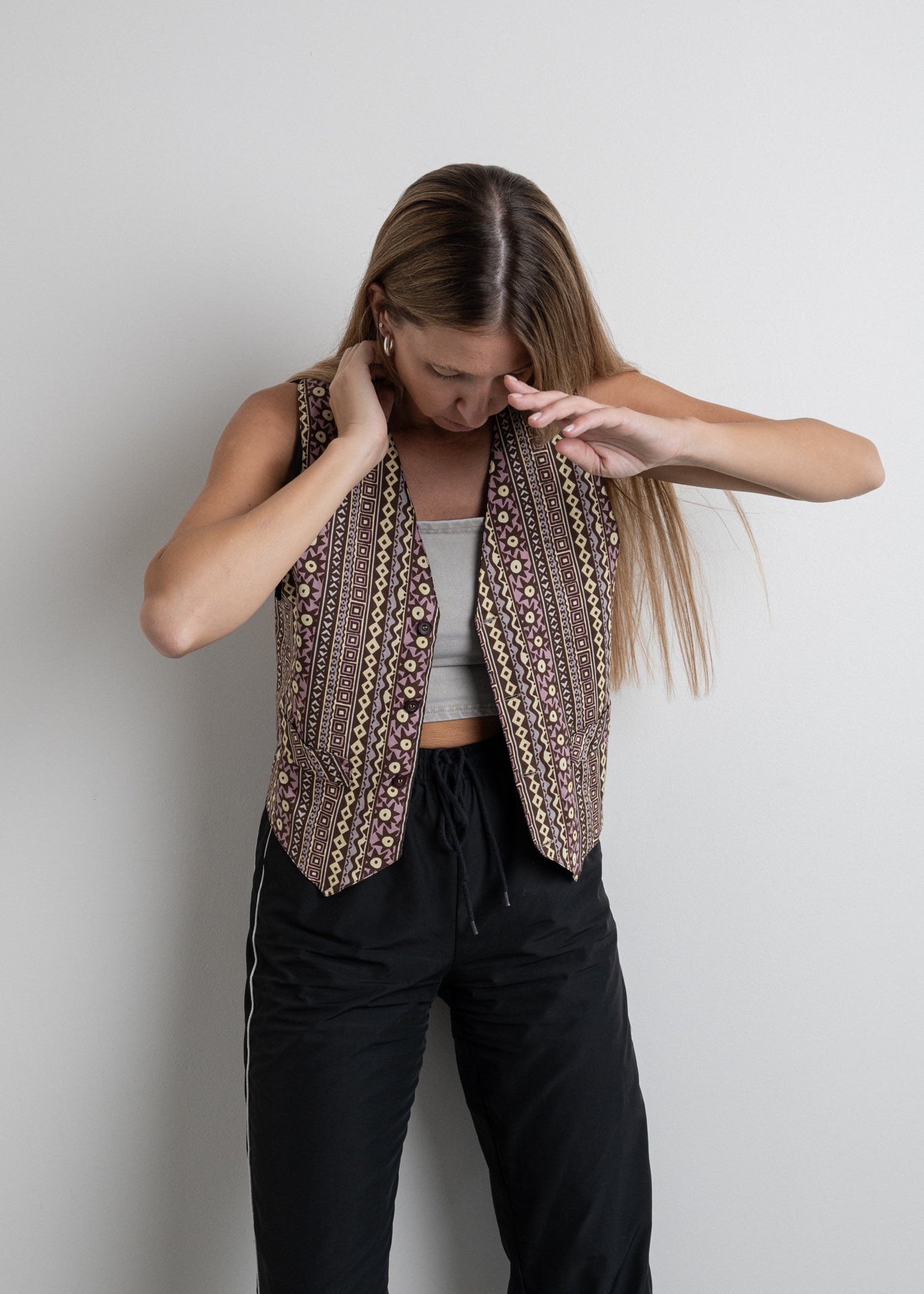 Vintage Multicolour Fitted Vest