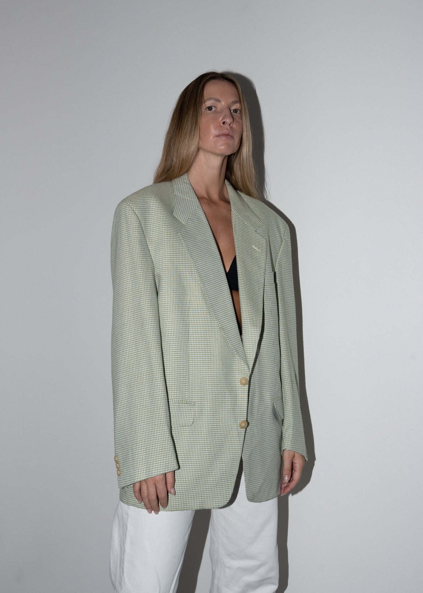 Vintage Oversized Blazer In Green Tones