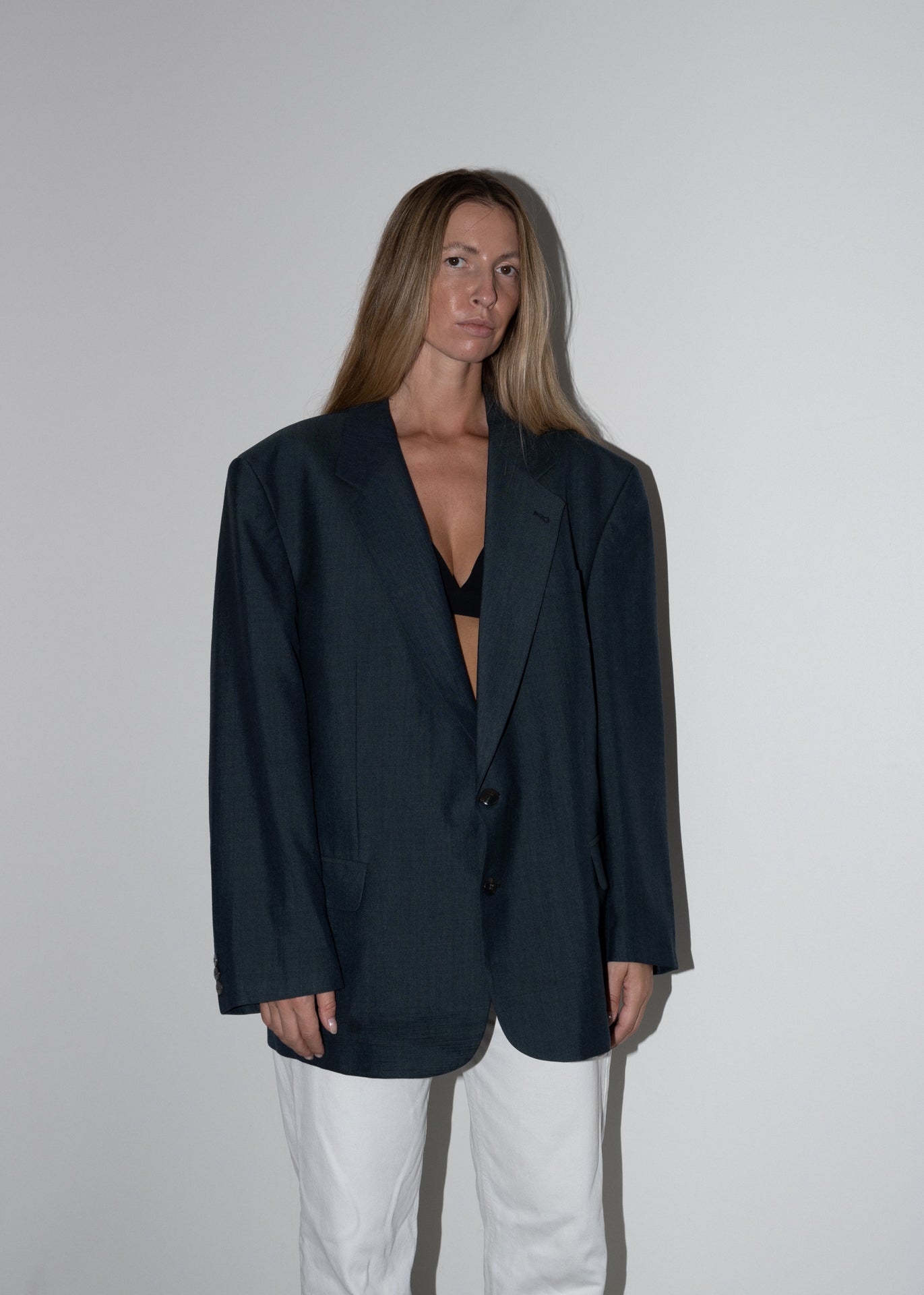 Vintage Oversized Blazer in Carriage Green