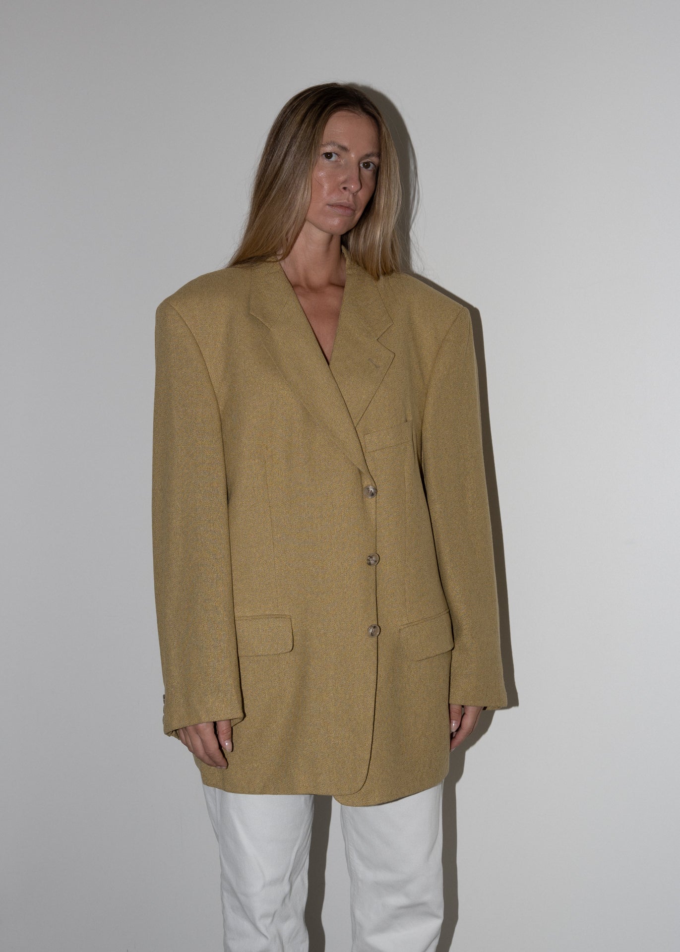 Vintage Mustard Yellow Oversized Blazer