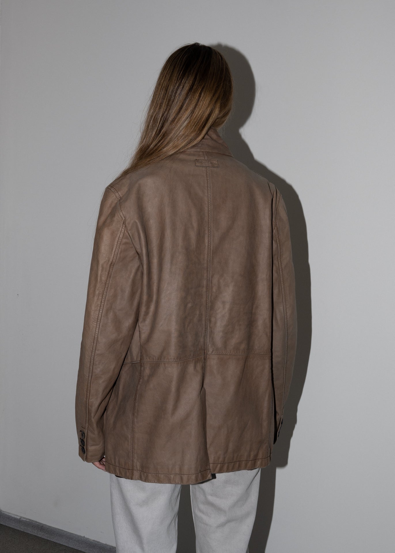 Vintage Brown Oversized Leather Jacket