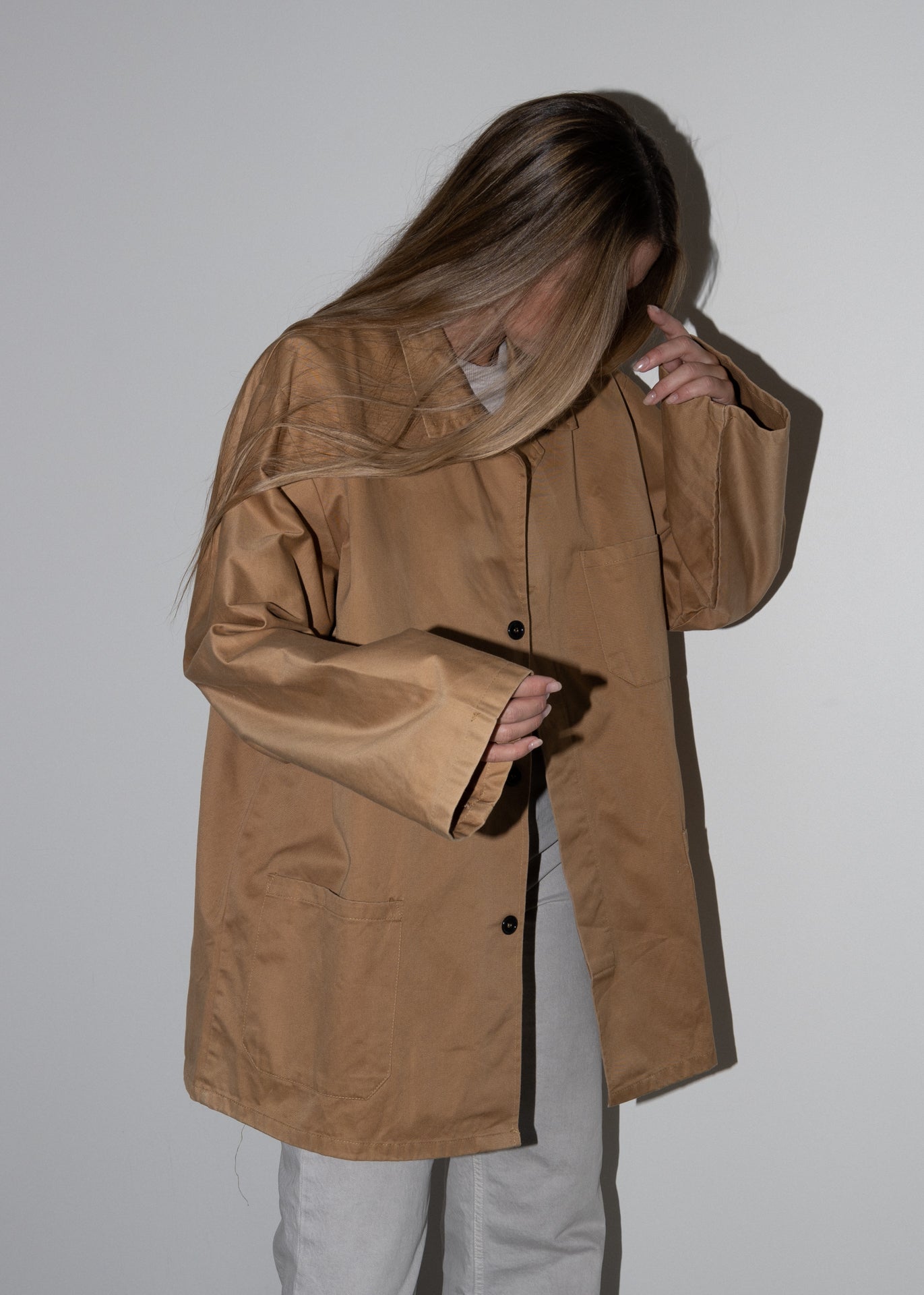 Vintage Brown Oversized Cotton Jacket