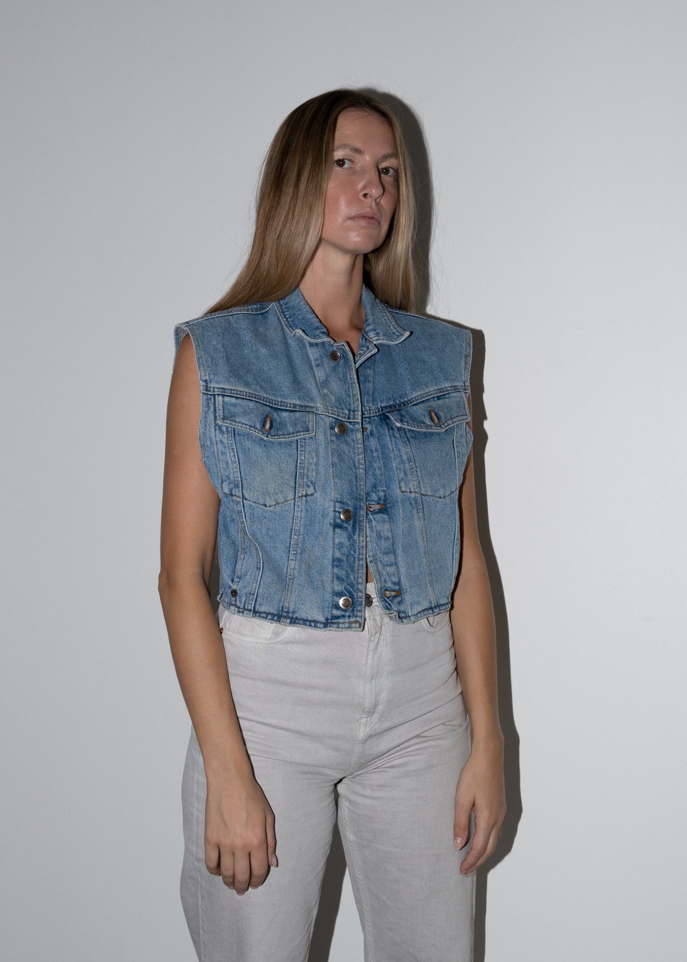 Vintage Blue Oversized Denim Vest