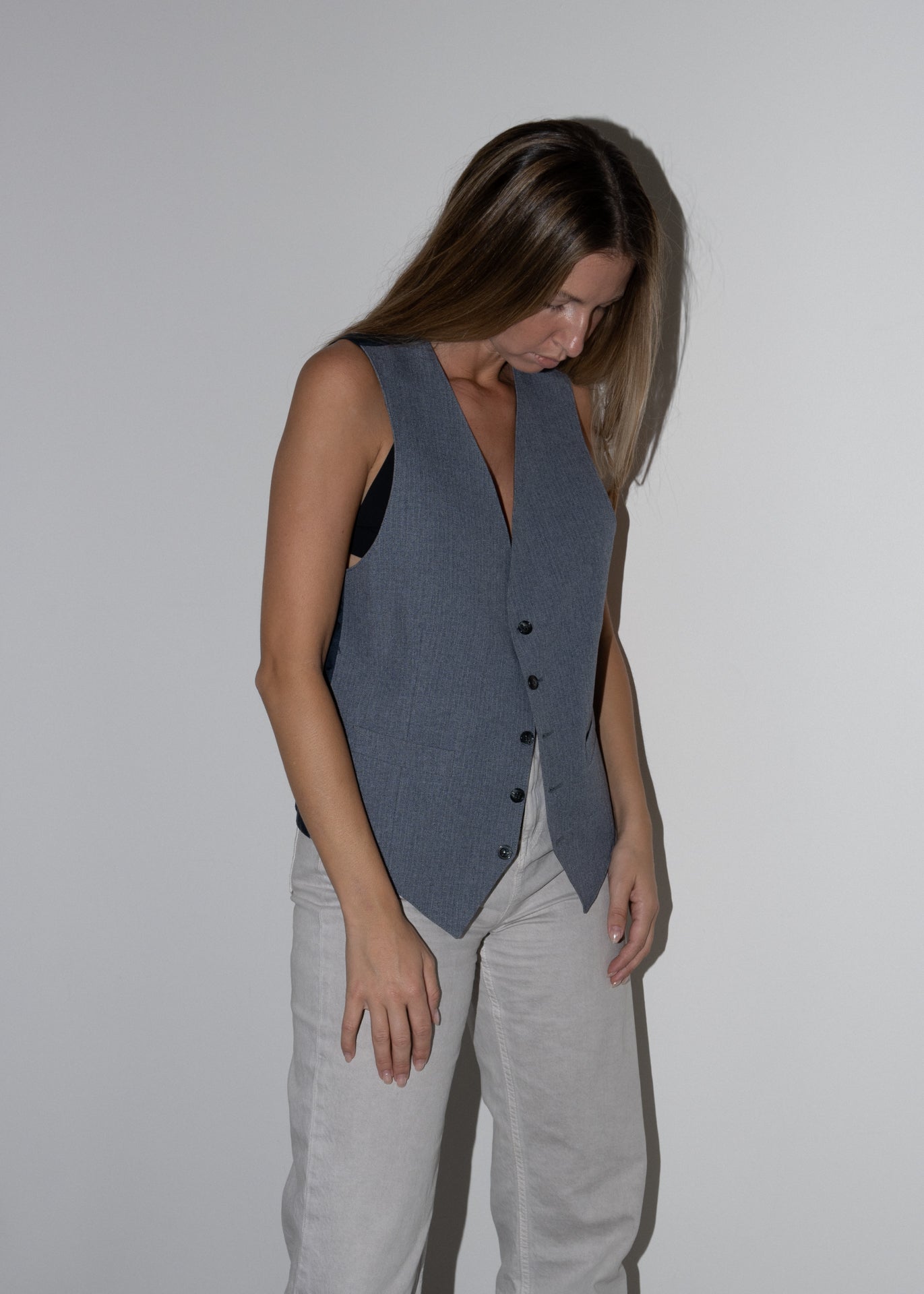 Vintage Blue Oversized Vest