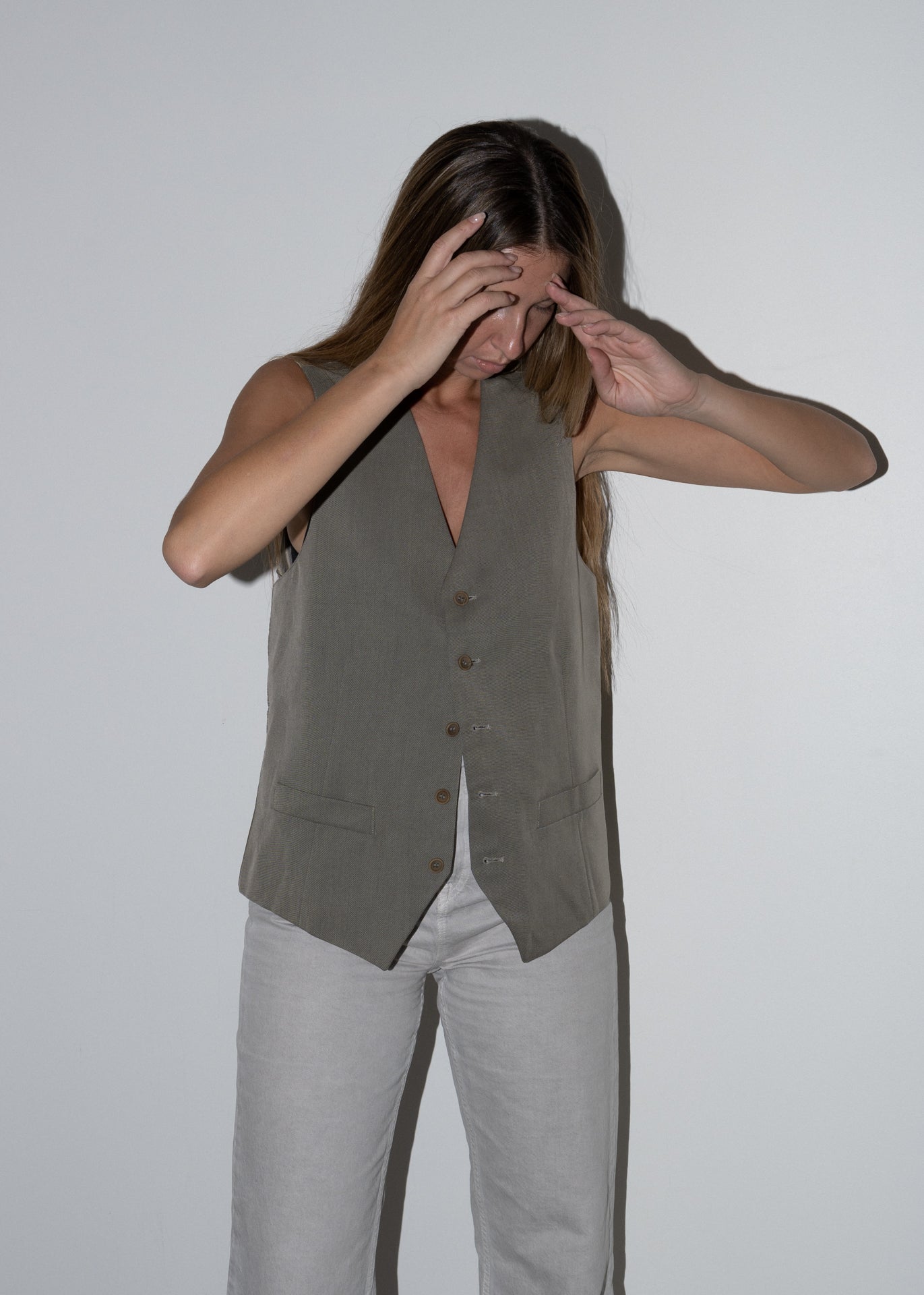 Vintage Grey Oversized Vest