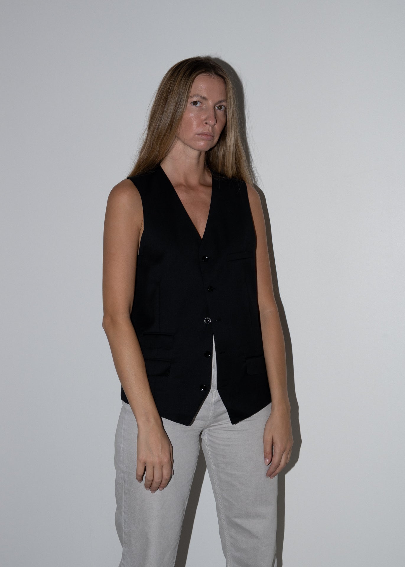 Vintage Black Oversized Classy Vest