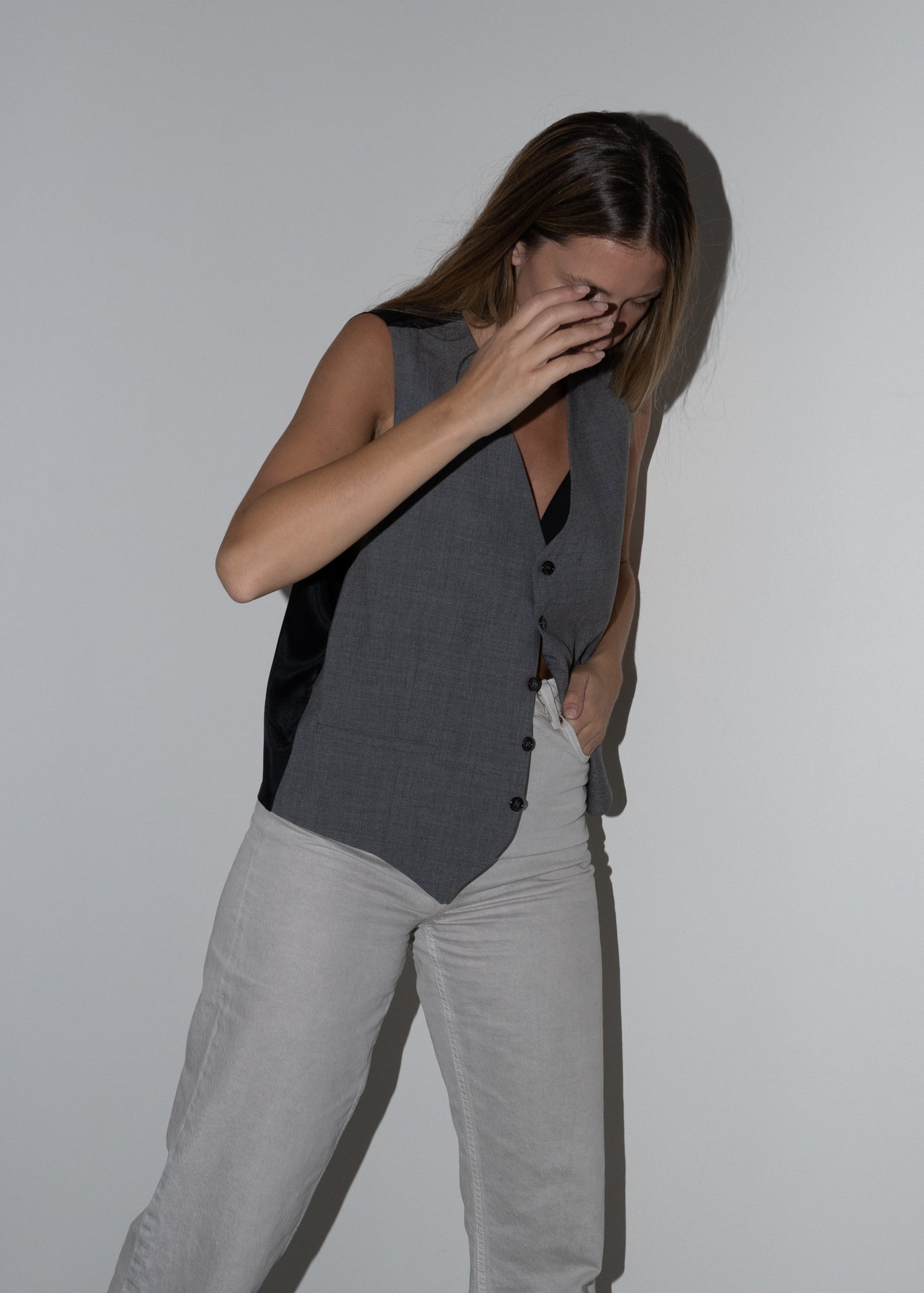 Vintage Grey Oversized Vest