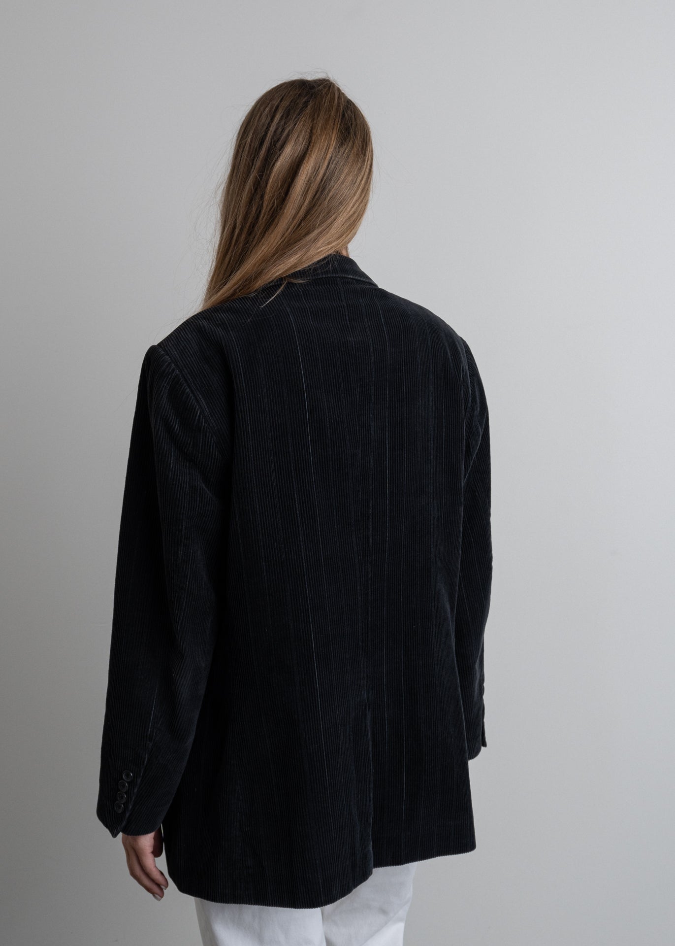 Vintage Black Oversized Corduroy Blazer