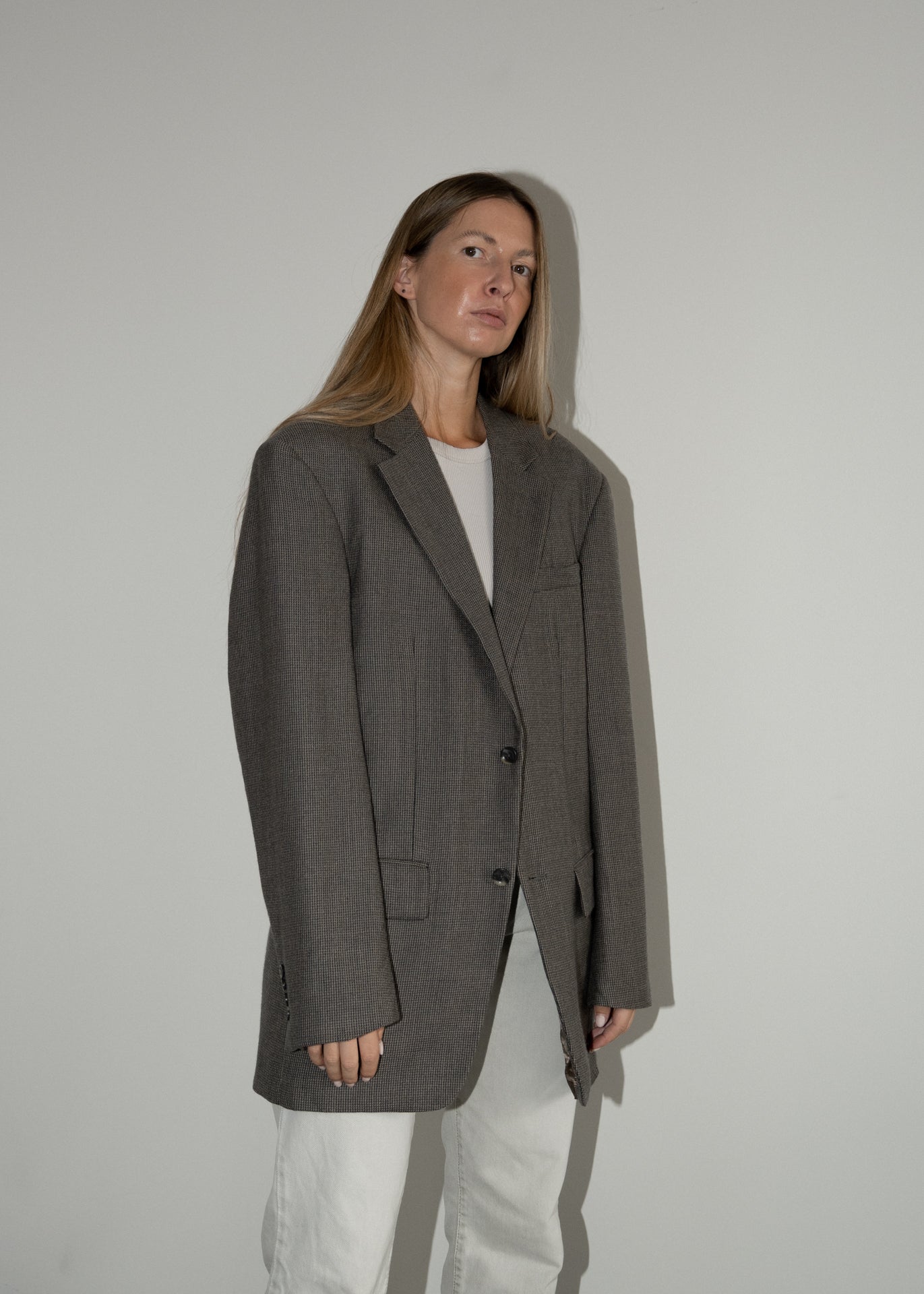 Vintage Dark Grey Oversized Blazer