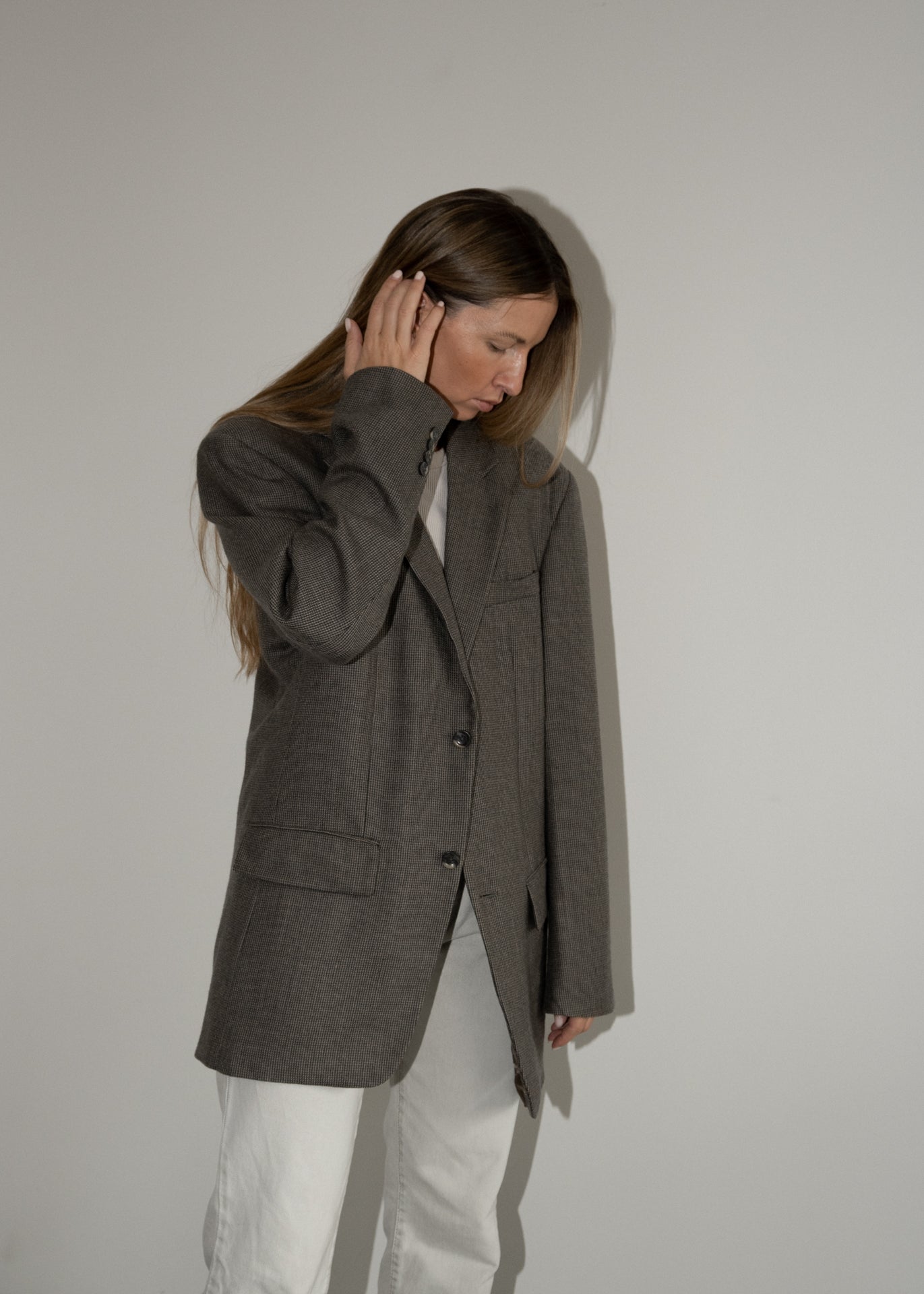 Vintage Dark Grey Oversized Blazer