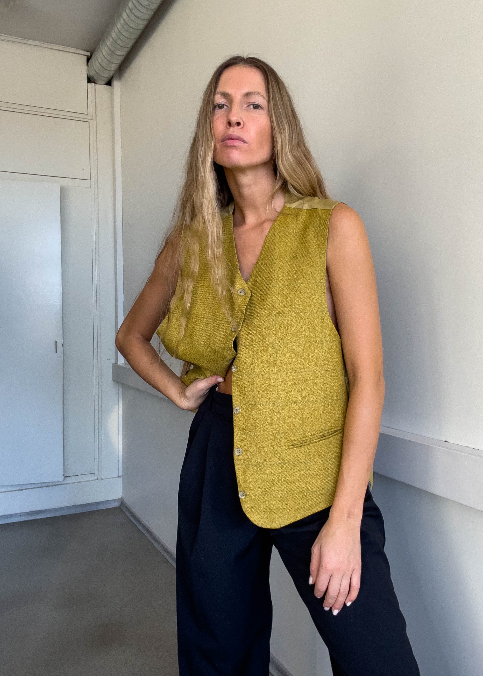 Vintage Yellow Oversized Vest