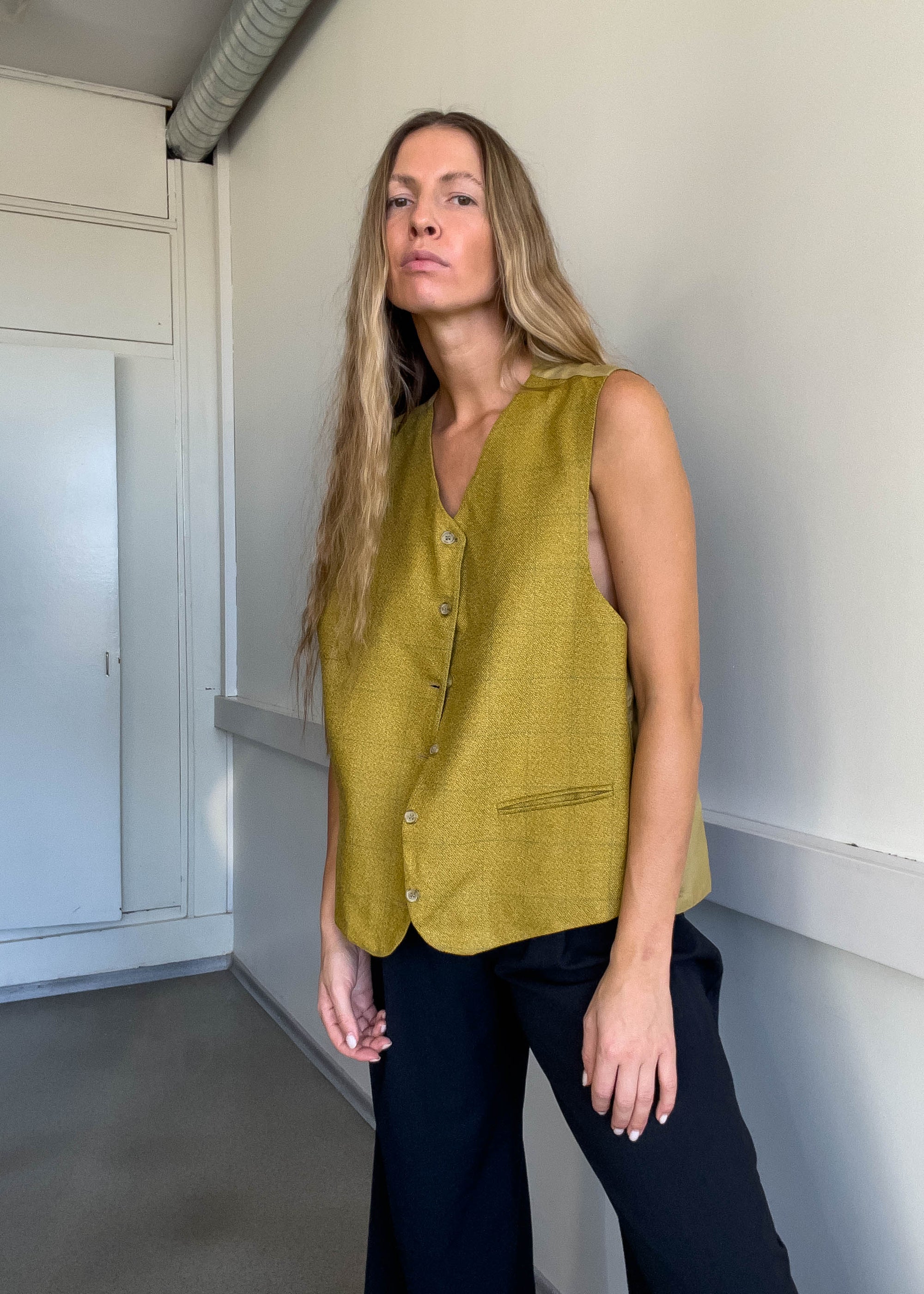 Vintage Yellow Oversized Vest