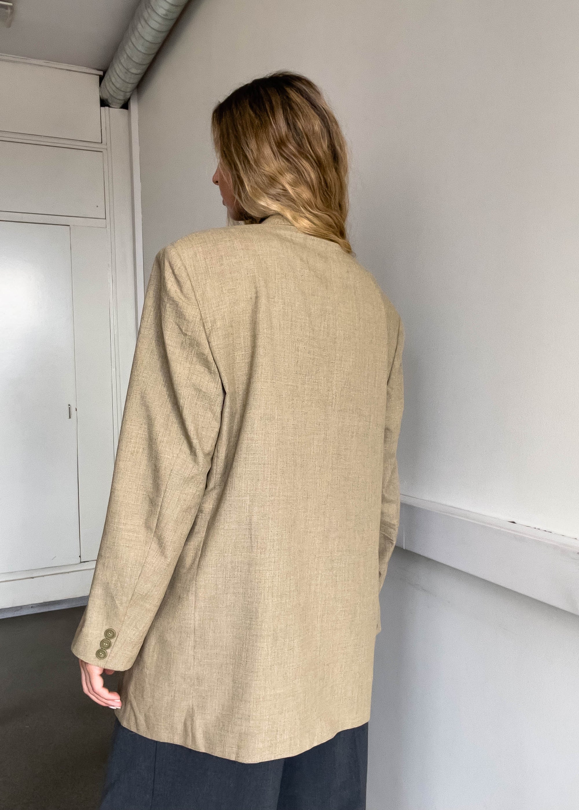 Vintage Light Brown Oversized Blazer