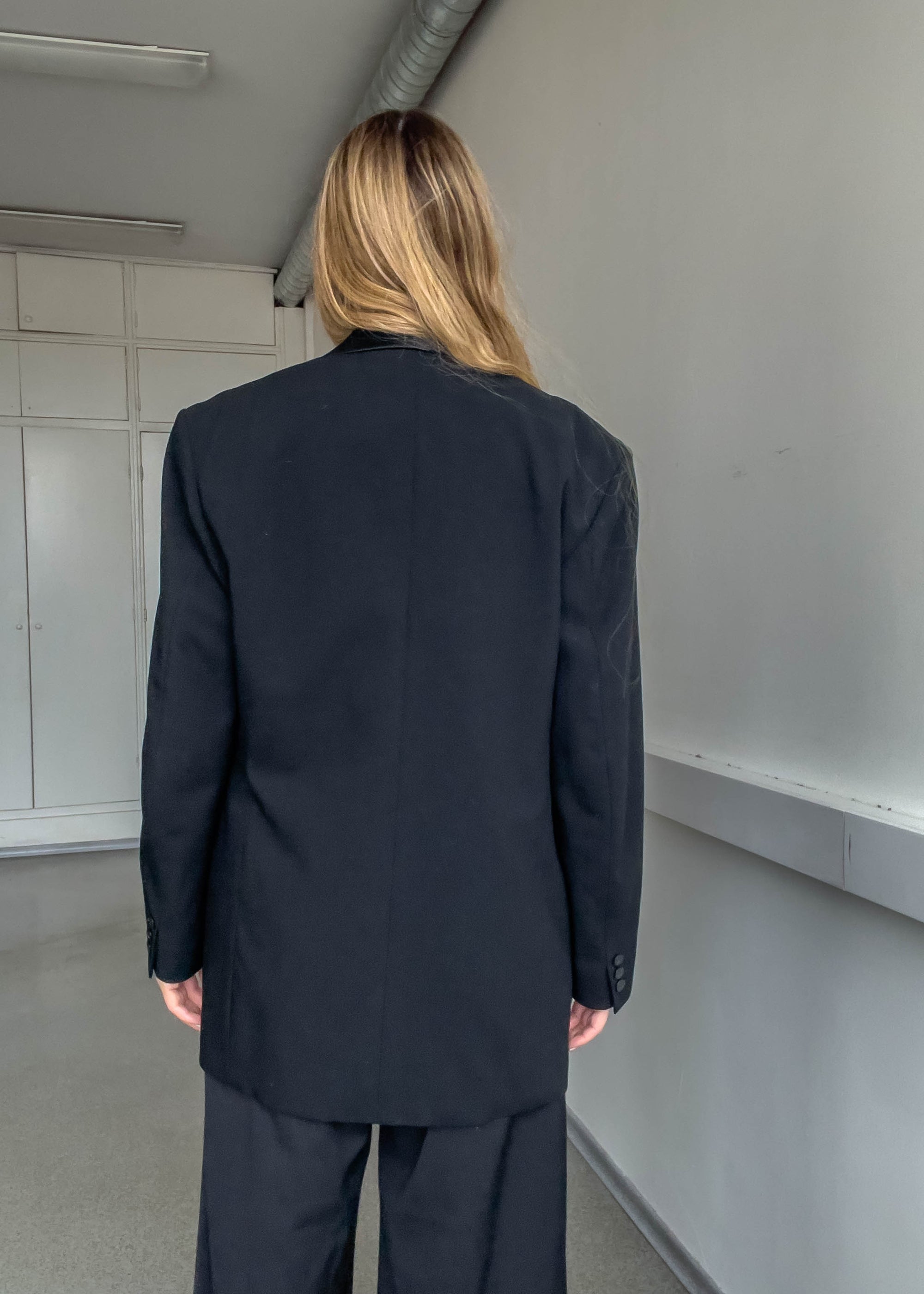 Vintage Black Oversized Tuxedo Blazer