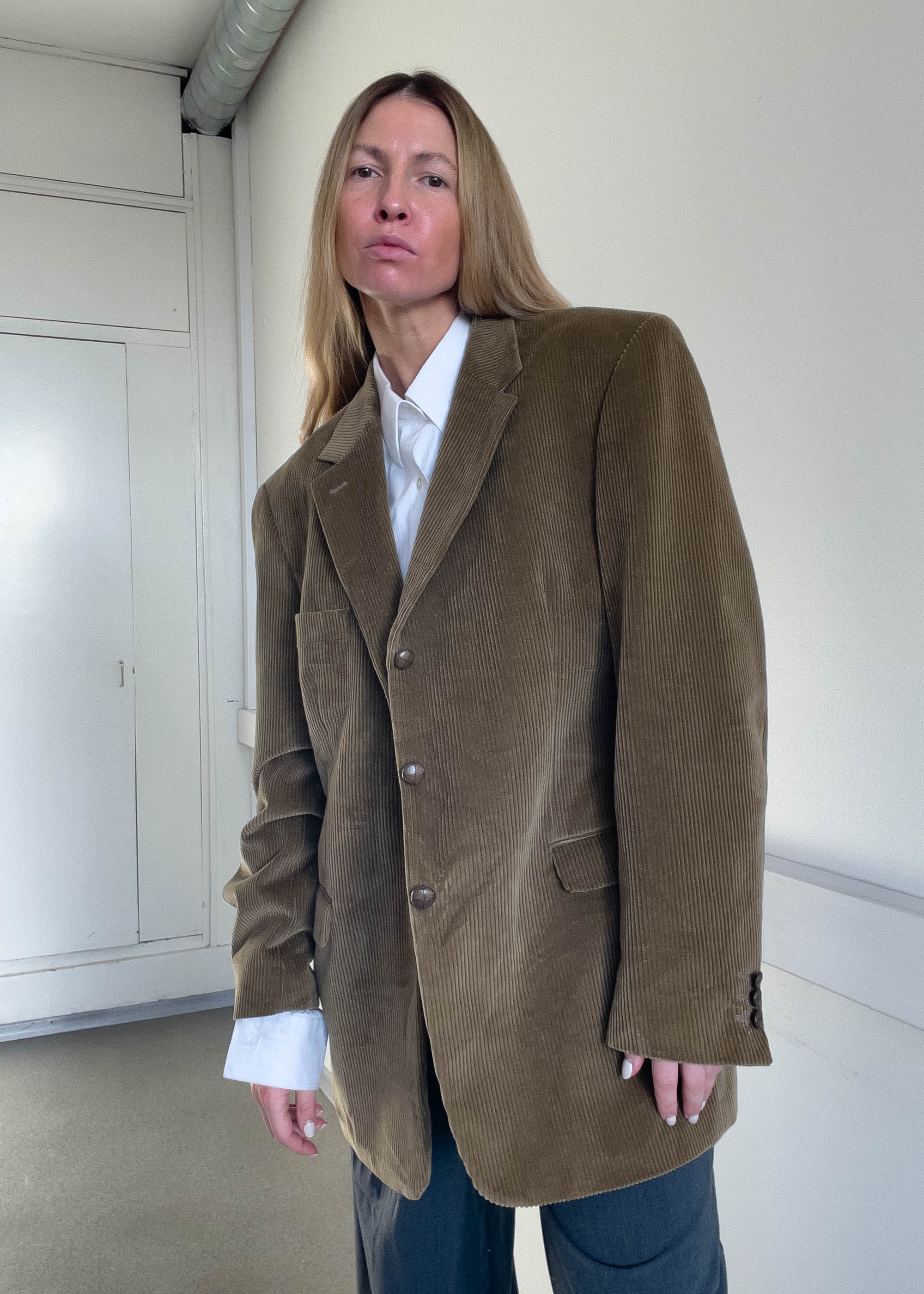 Vintage Brown Oversized Corduroy Blazer