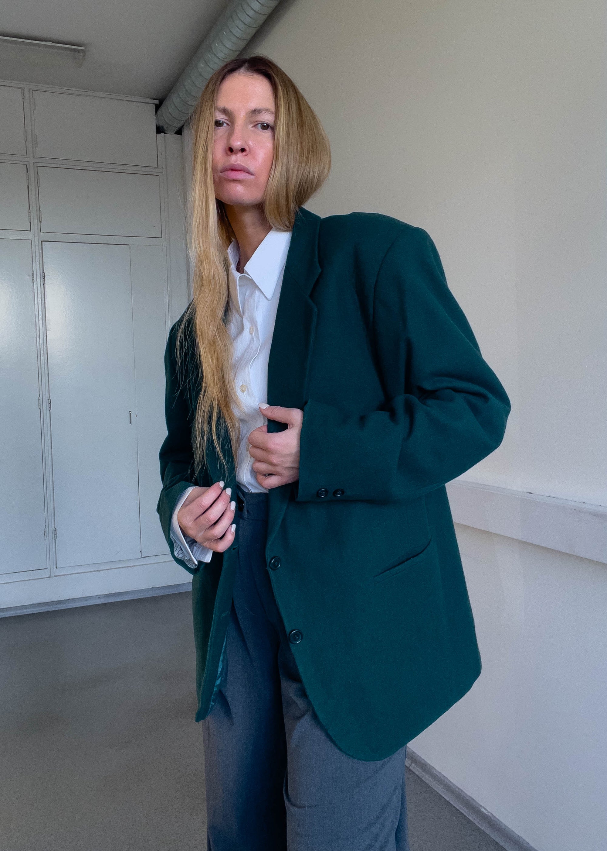 Vintage Green Oversized Blazer