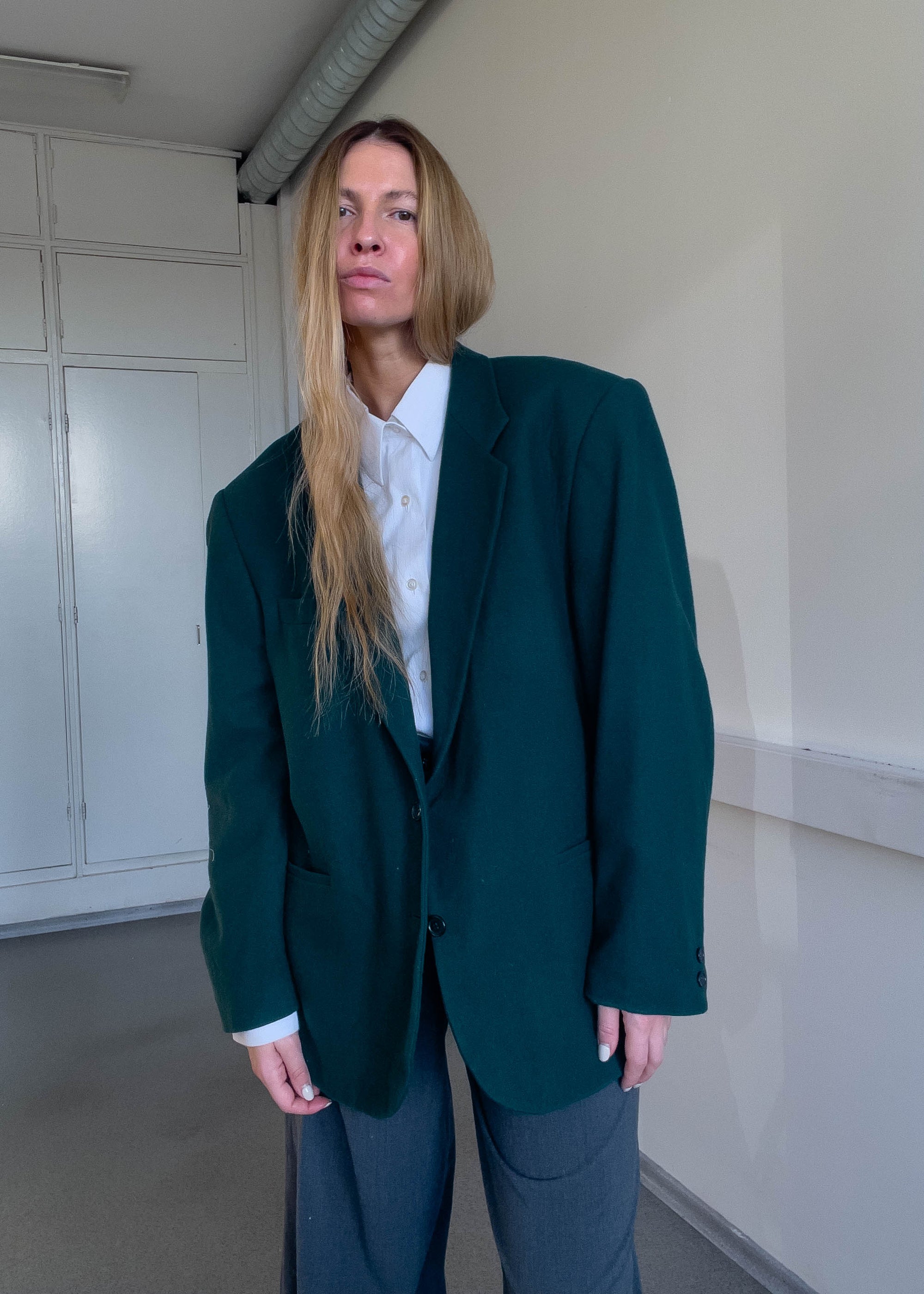 Vintage Green Oversized Blazer