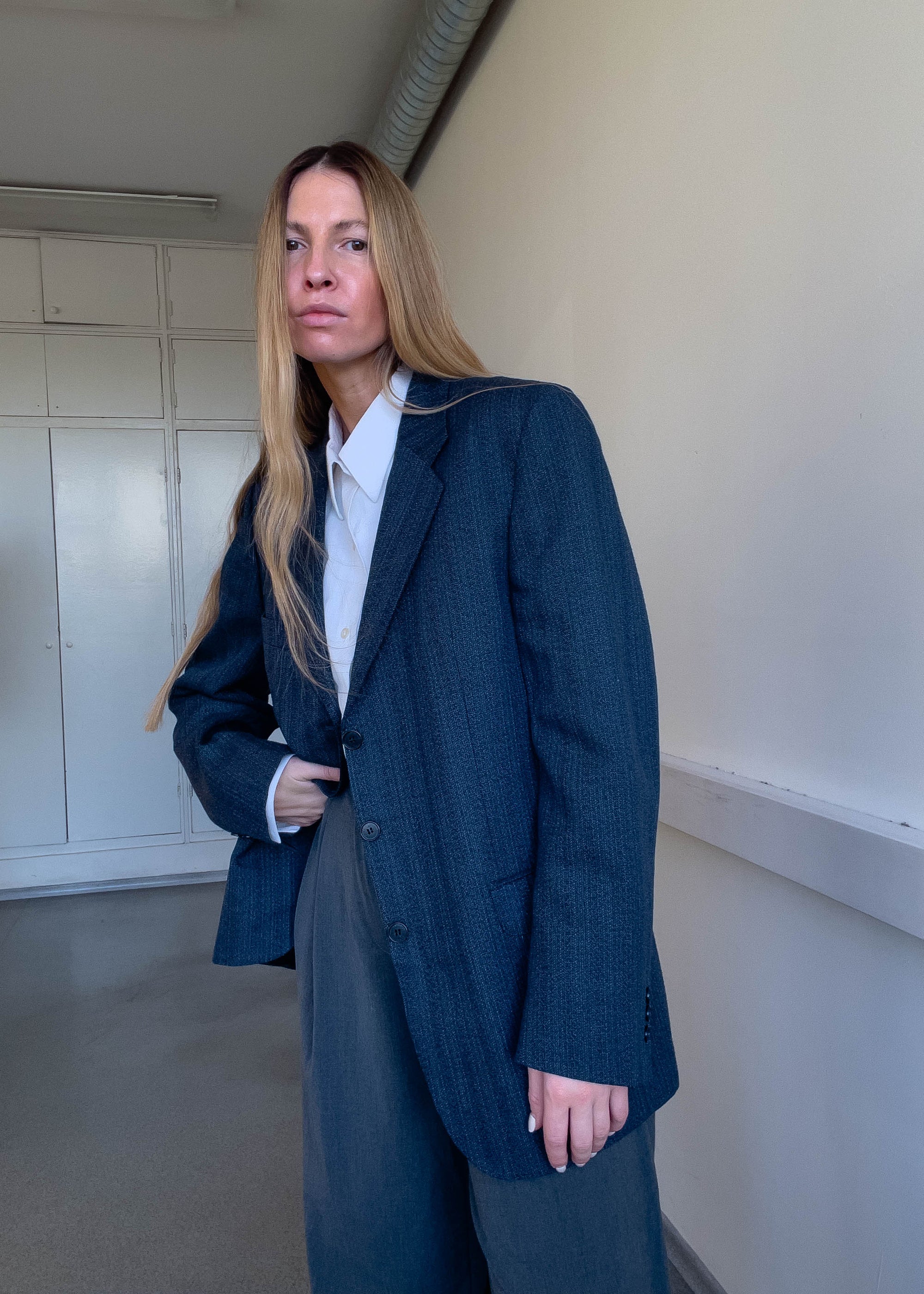 Vintage Blue Oversized Blazer