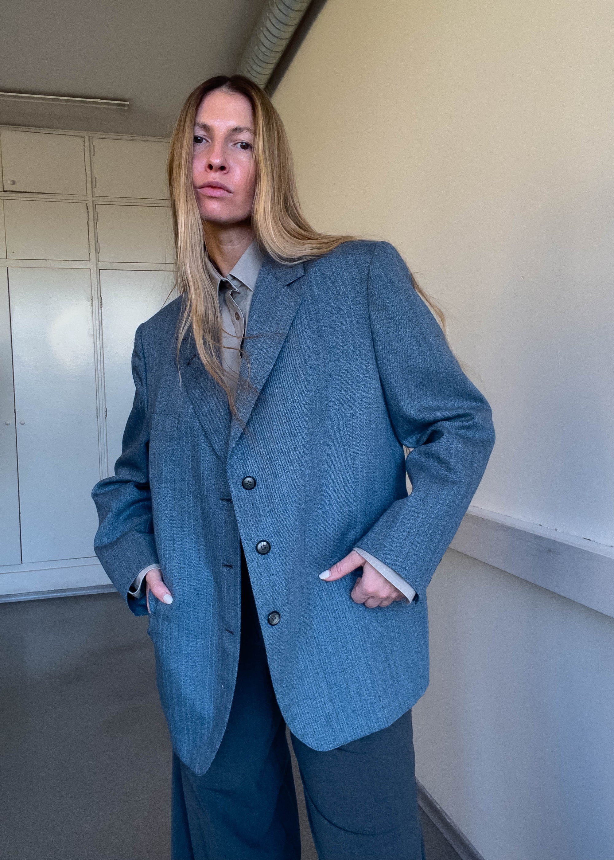 Vintage Blue Oversized Blazer