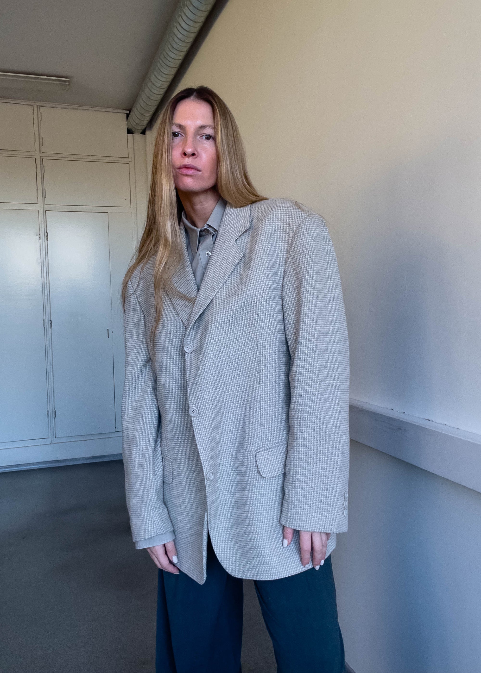 Vintage Grey Oversized Blazer