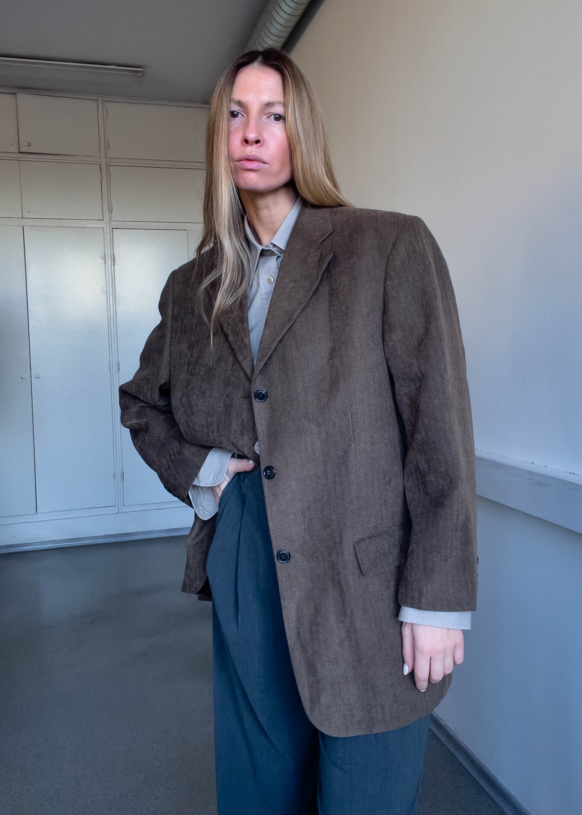 Vintage Khaki Oversized Blazer