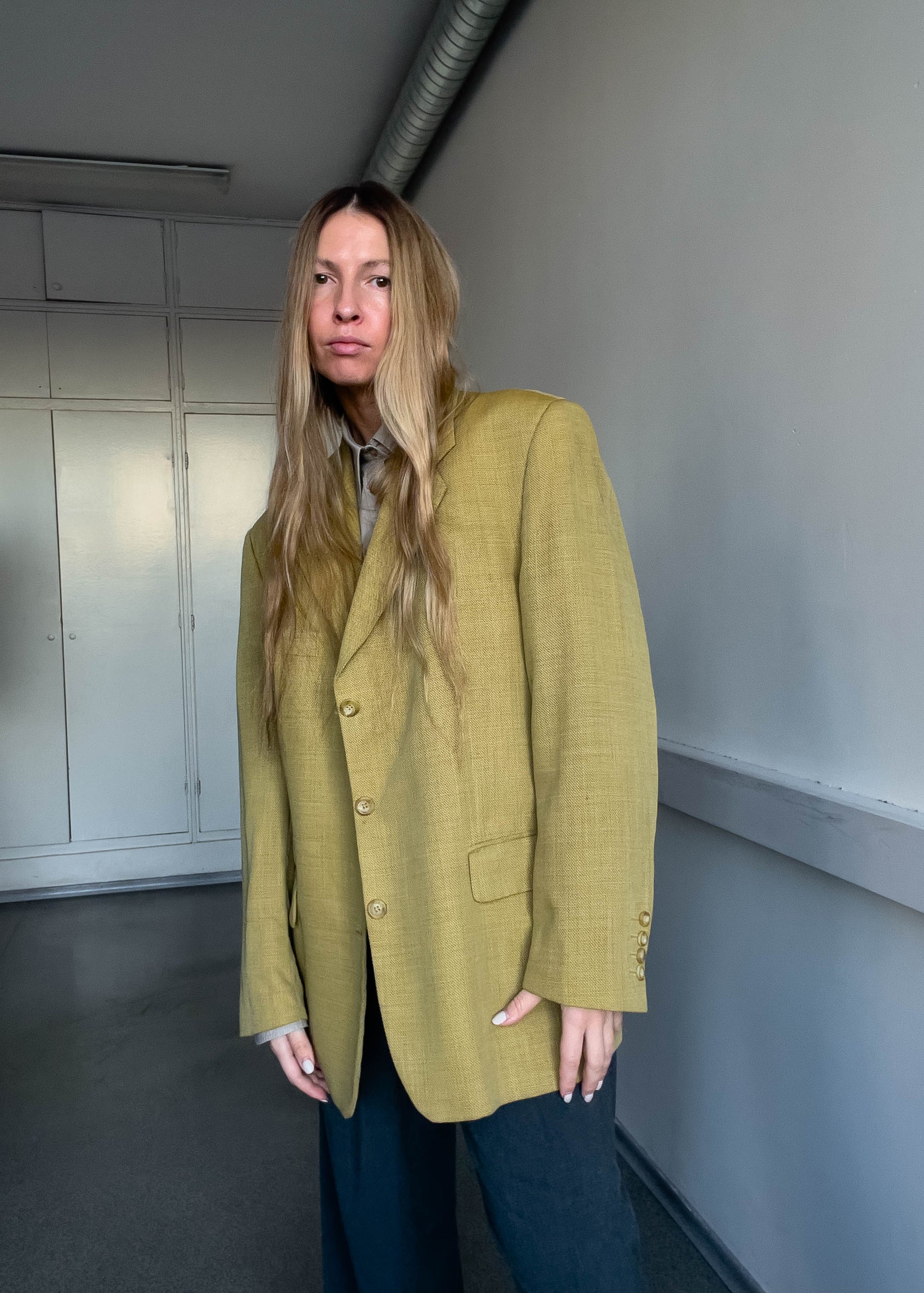 Vintage Yellow Oversized Blazer