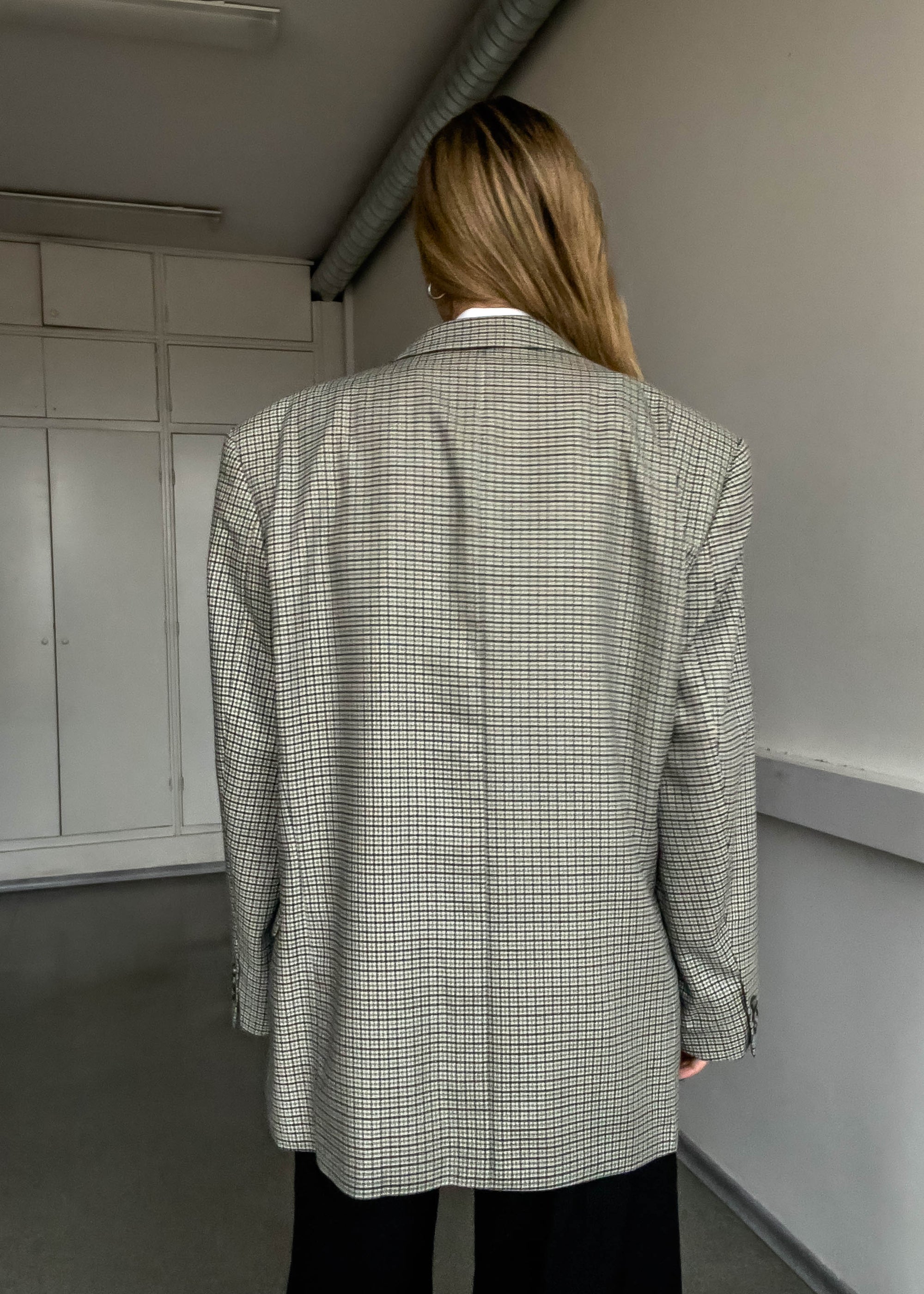 Vintage Checked Oversized Blazer