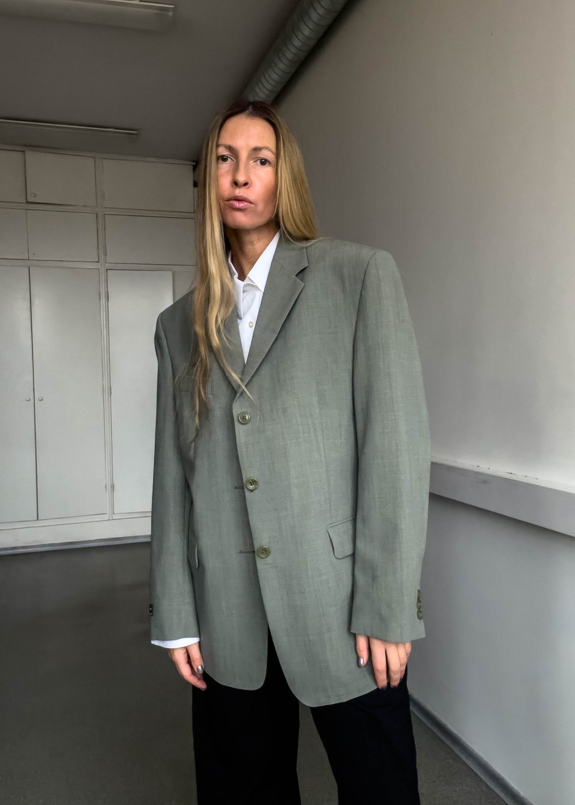 Vintage Oversized Blazer in Sage Green