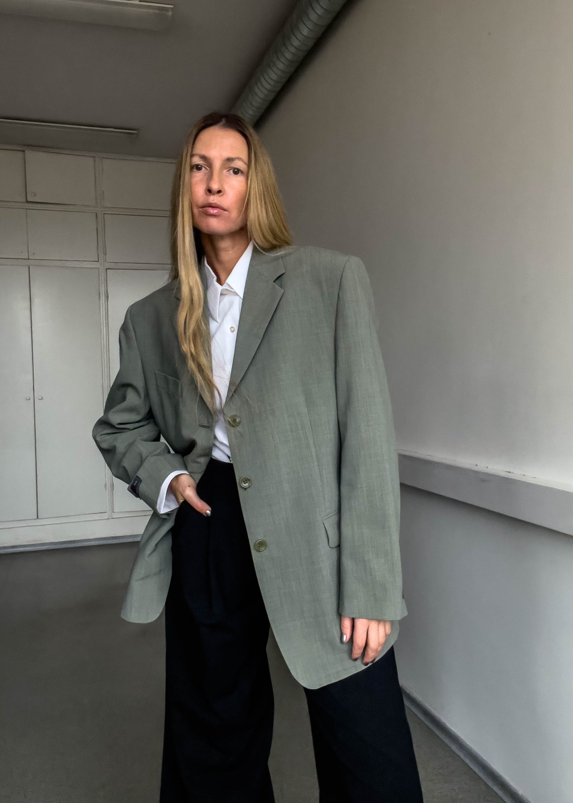 Vintage Oversized Blazer in Sage Green