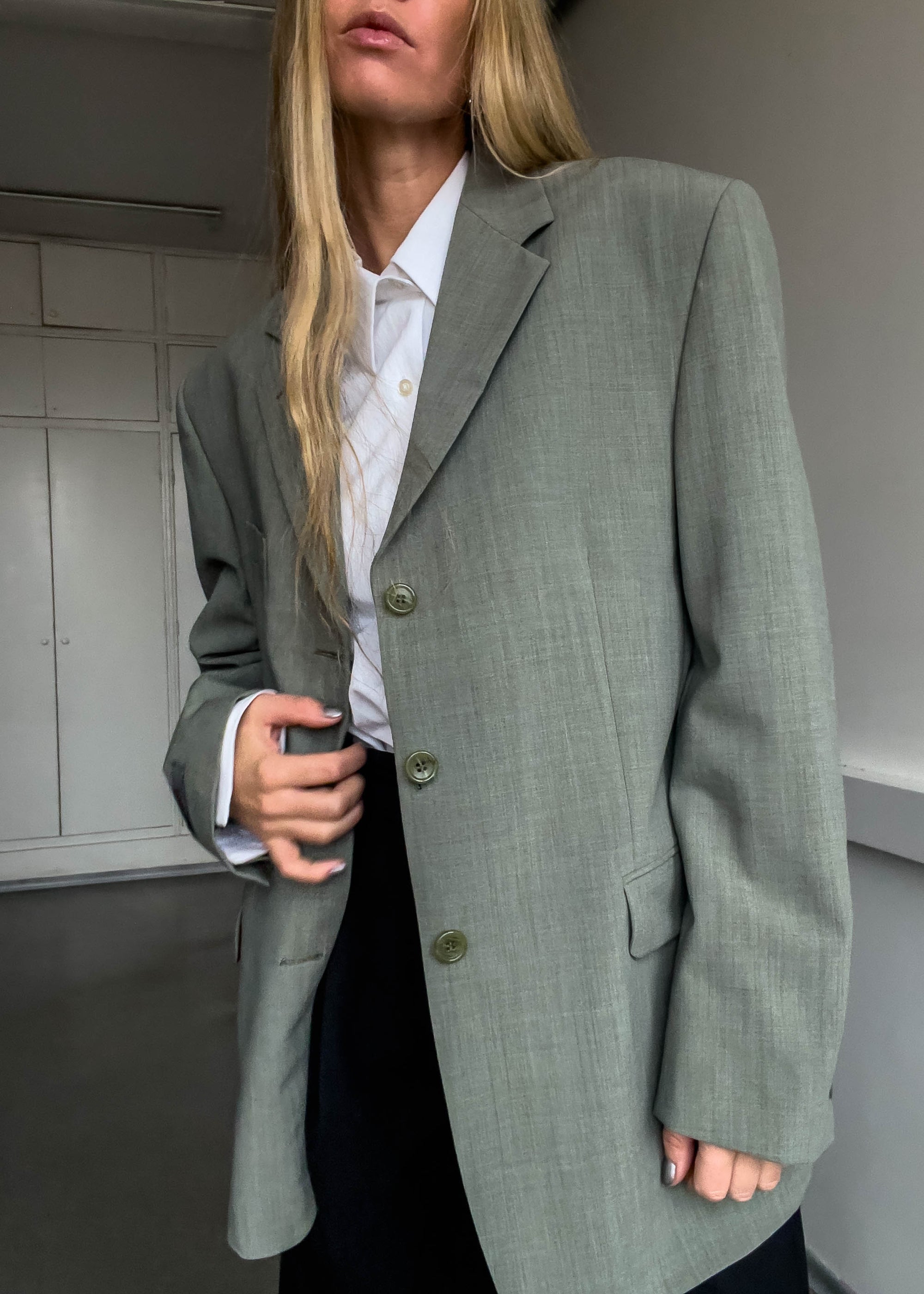 Vintage Oversized Blazer in Sage Green