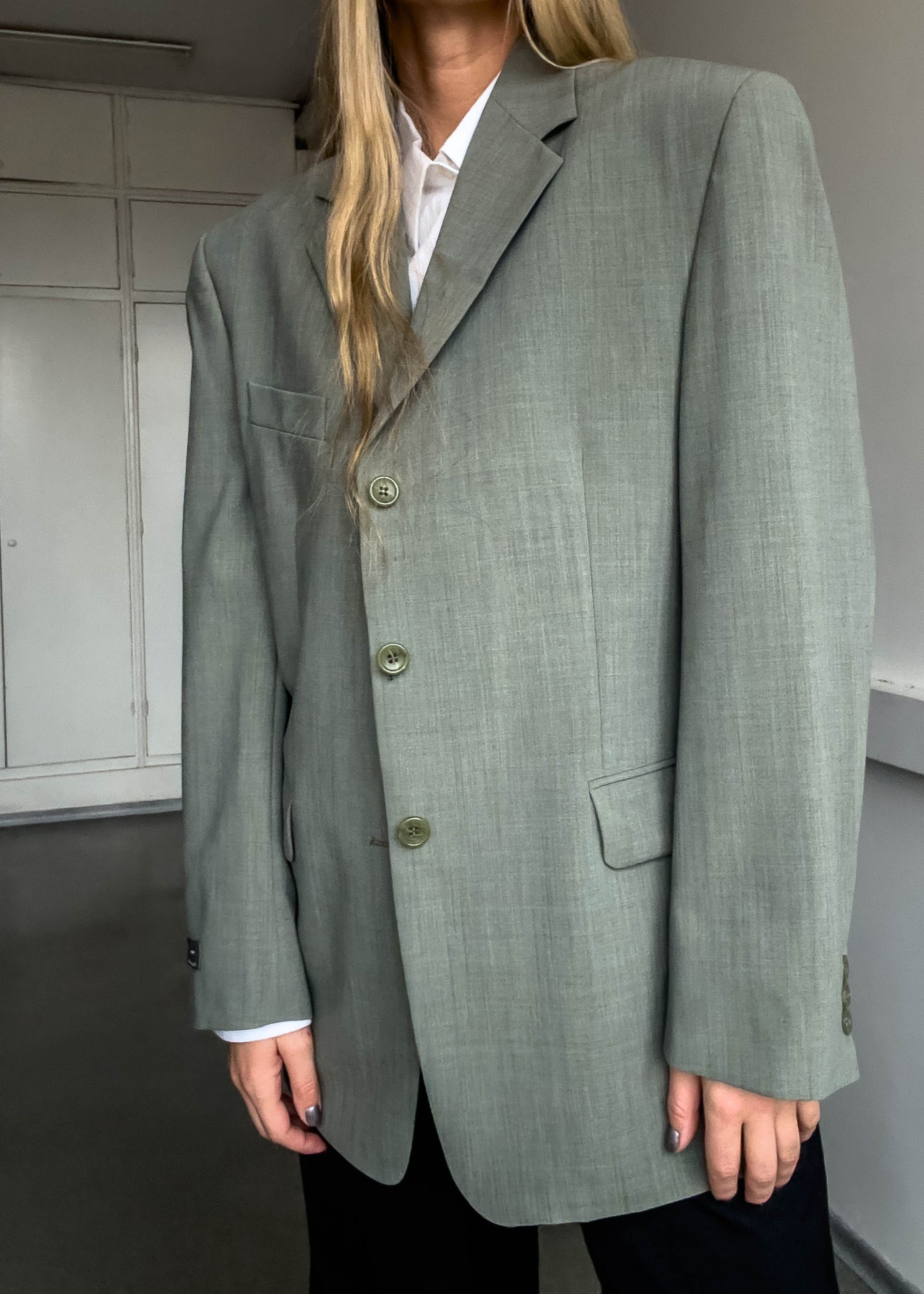 Vintage Oversized Blazer in Sage Green