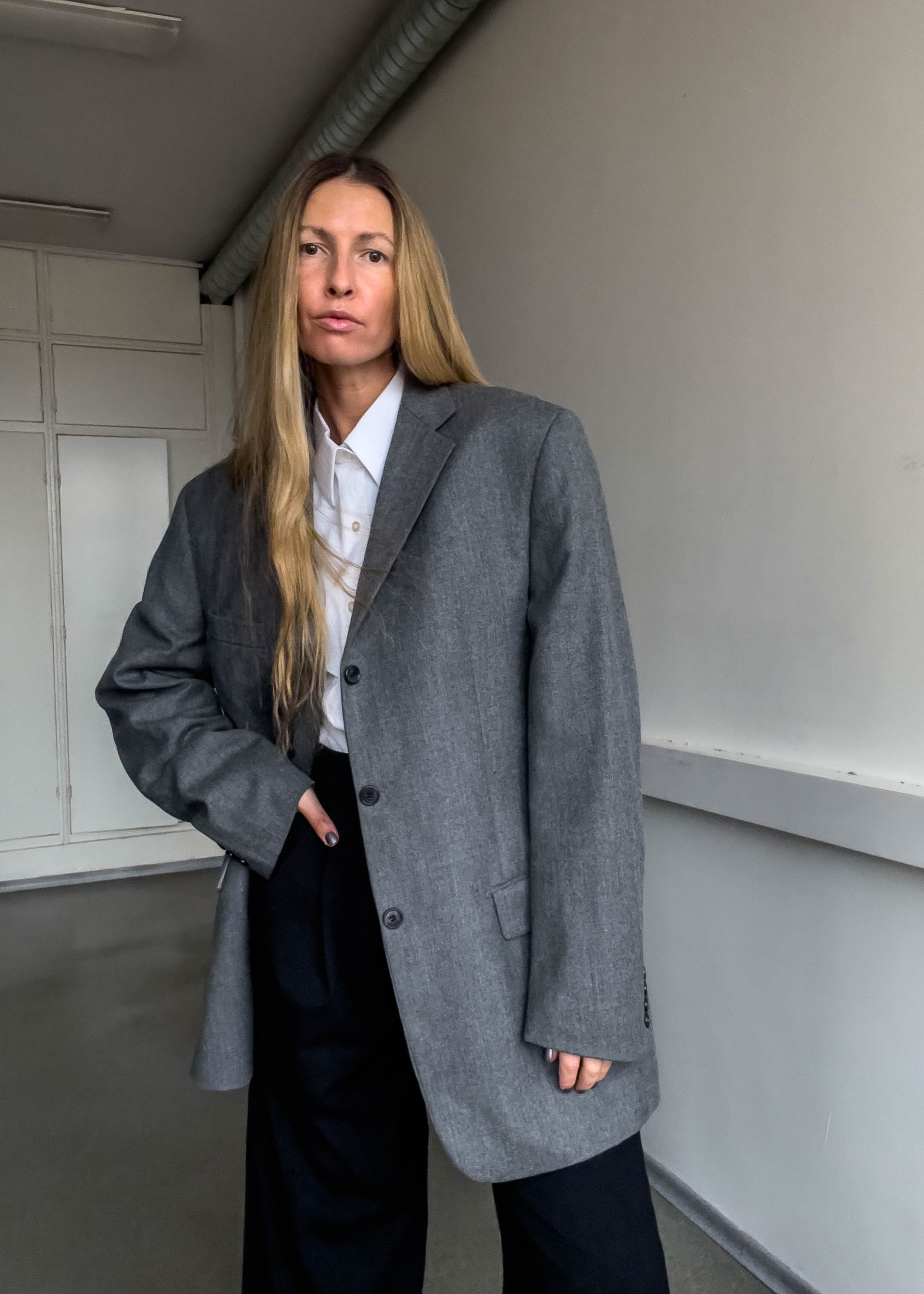 Vintage Grey Oversized Blazer