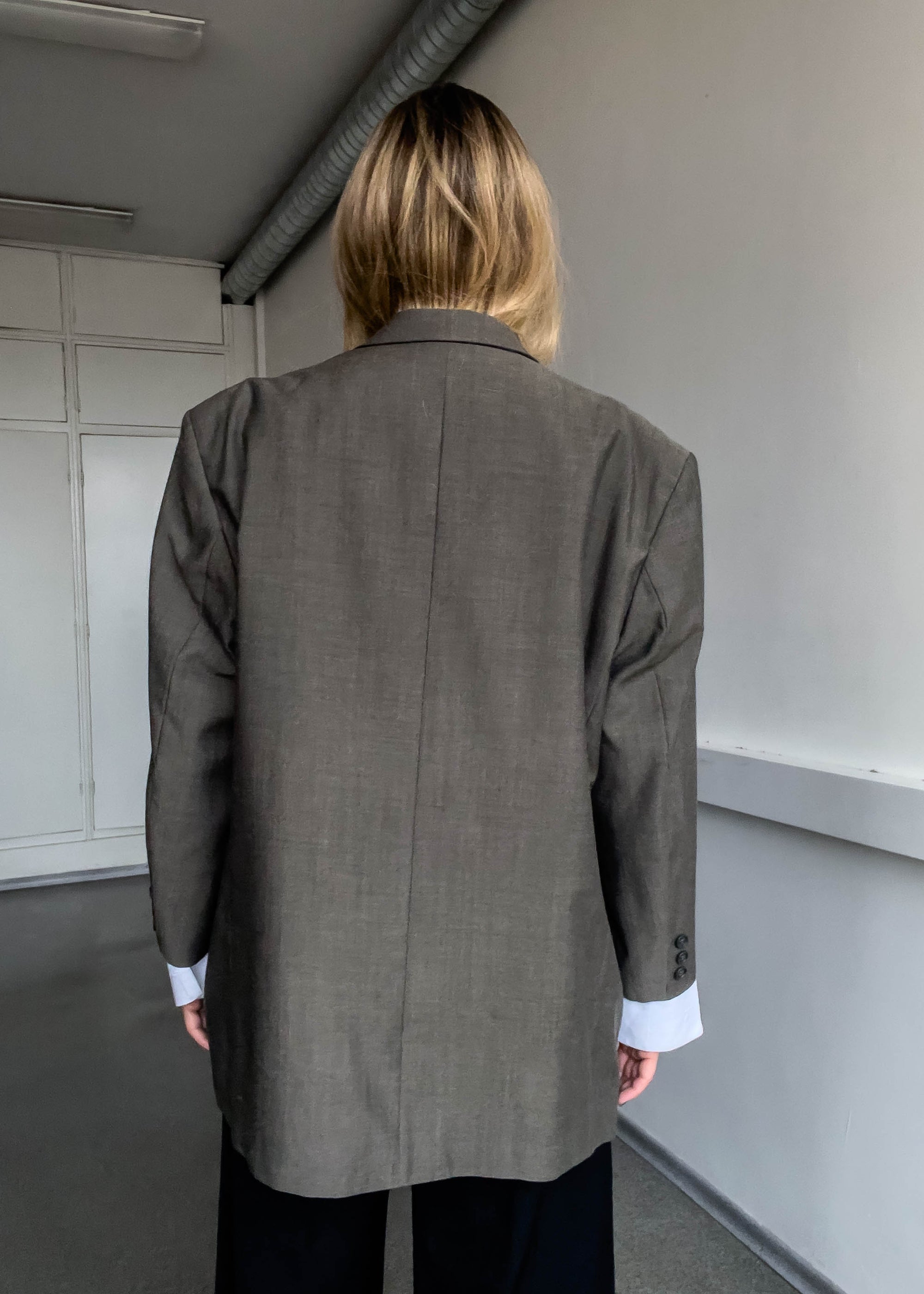 Vintage Oversized Blazer in Grey / Khaki