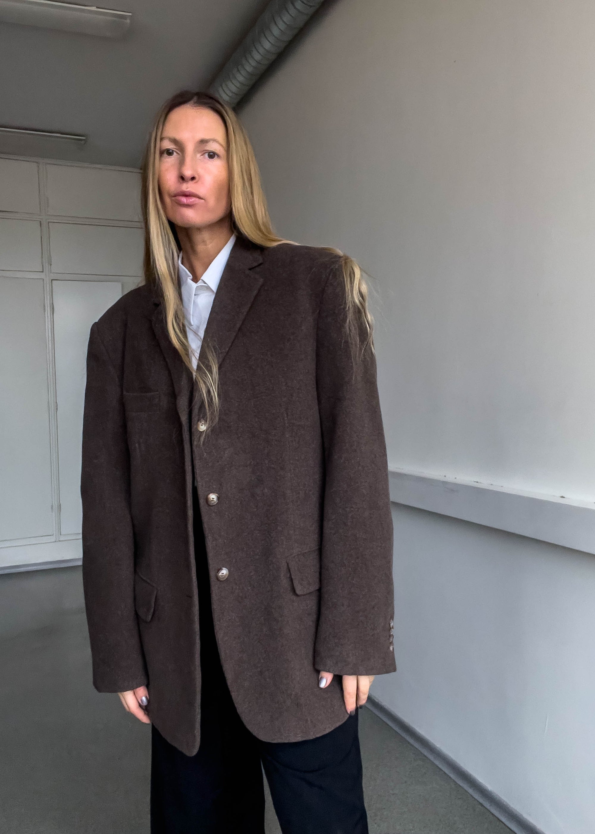 Vintage Brown Oversized Blazer / Coat