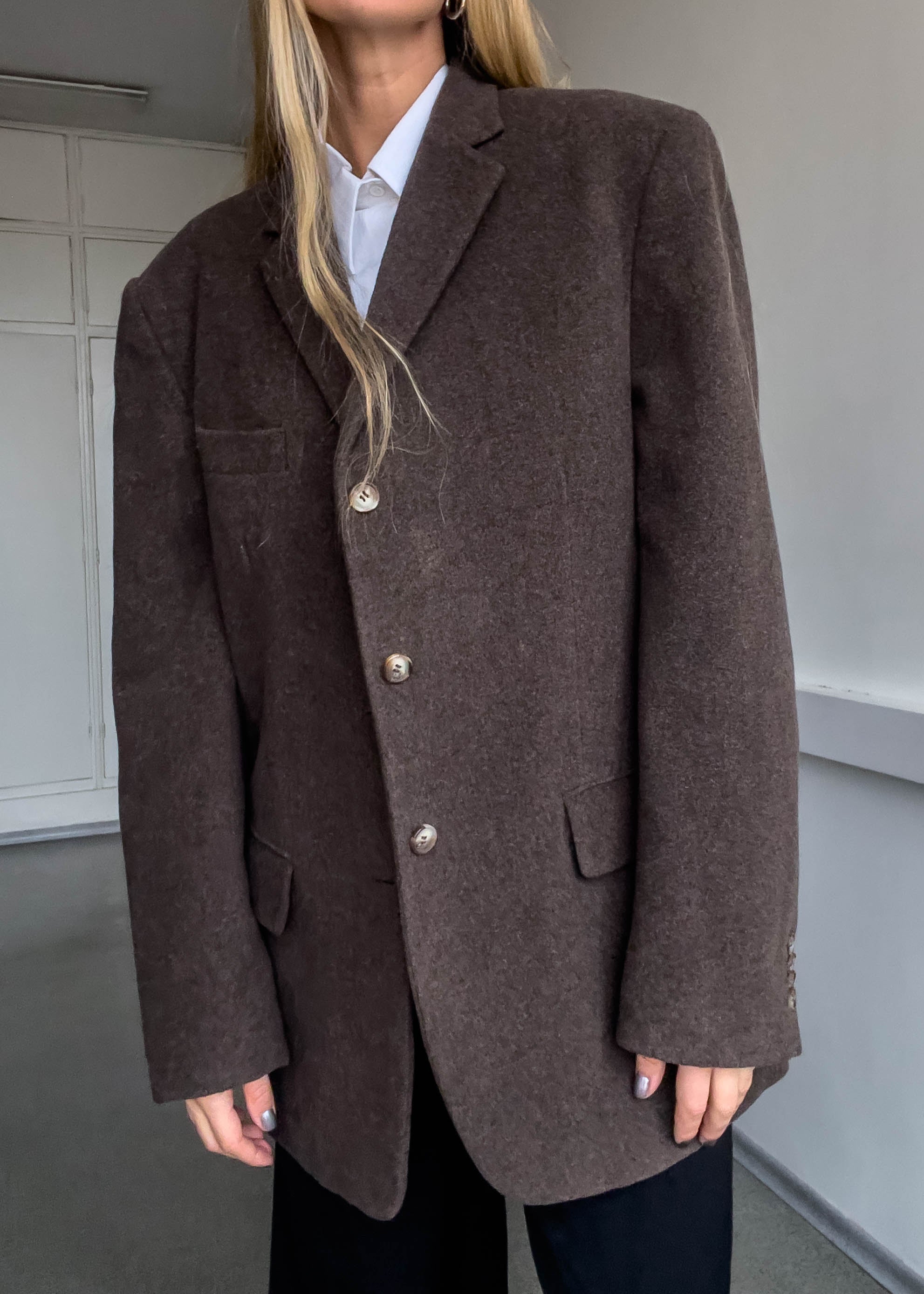 Vintage Brown Oversized Blazer / Coat