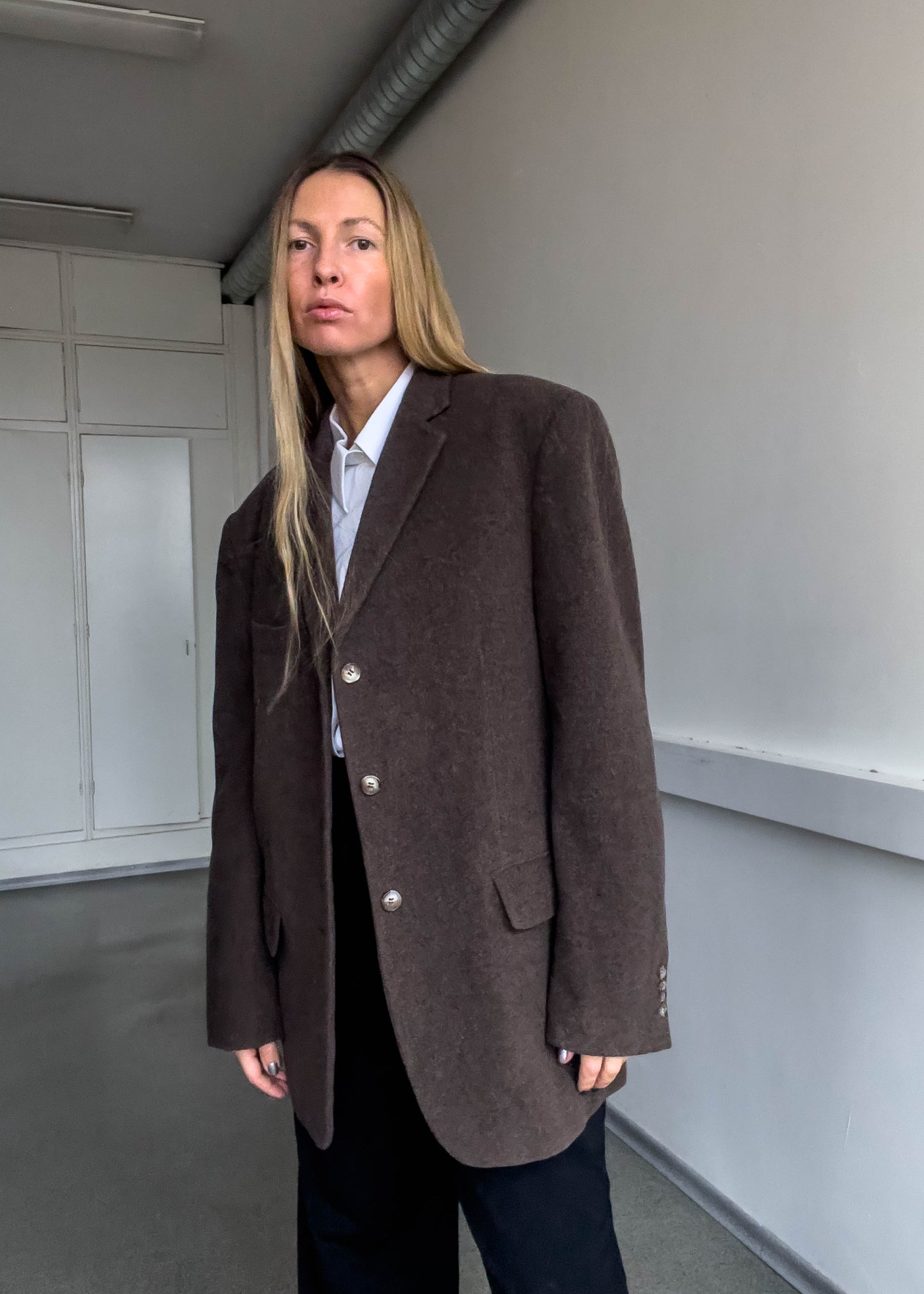 Vintage Brown Oversized Blazer / Coat