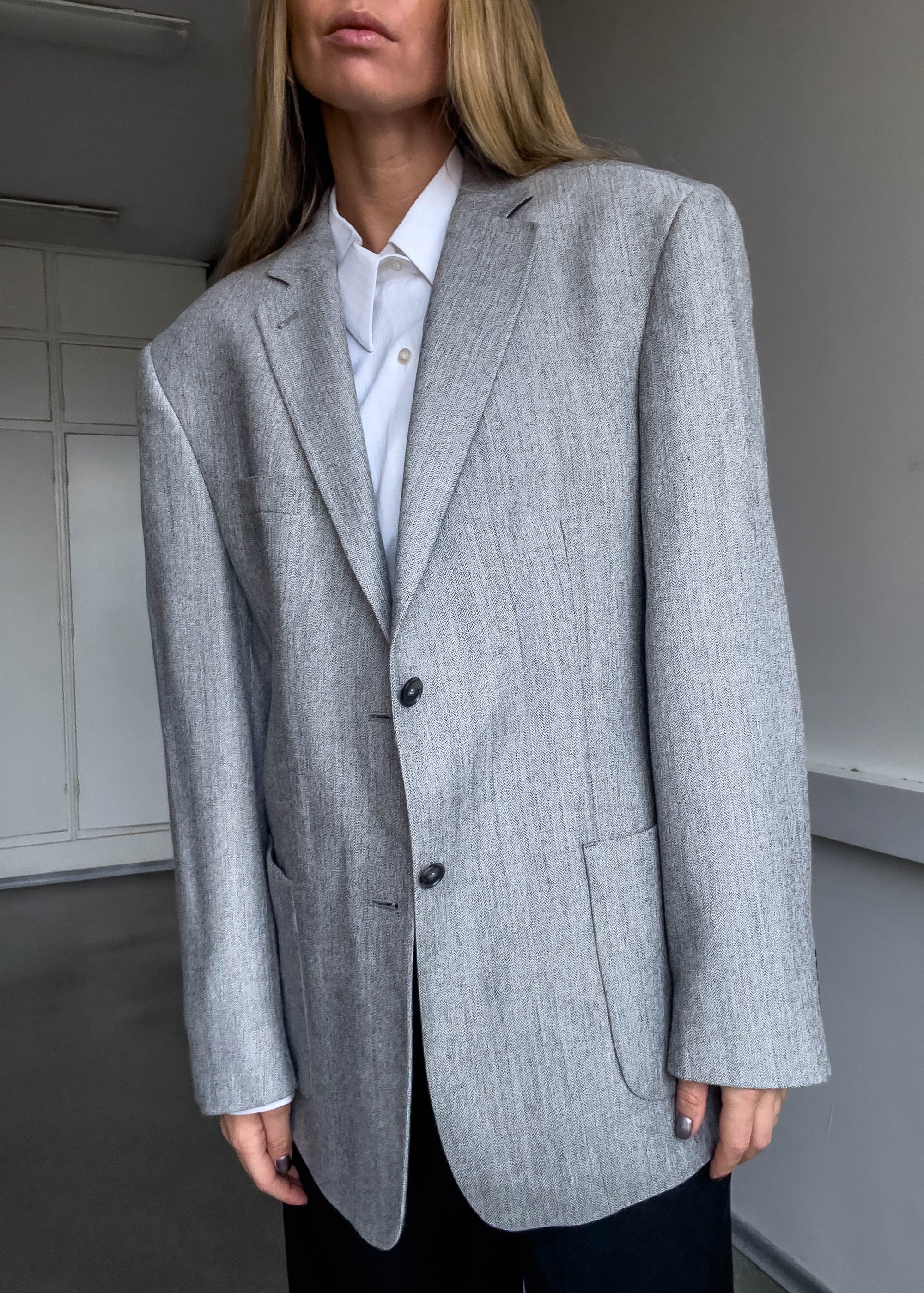 Vintage Grey Oversized Blazer