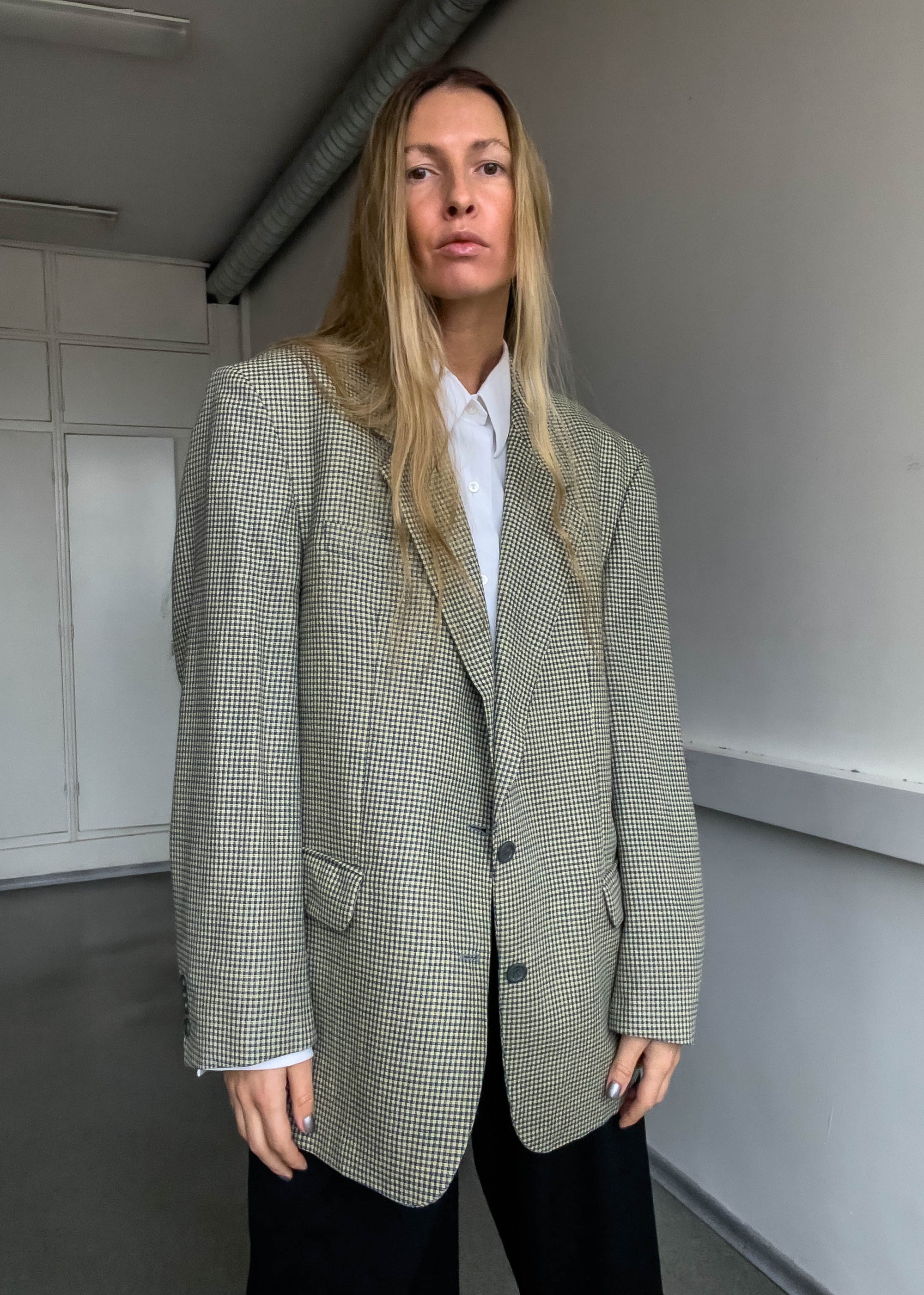 Vintage Checked Oversized Blazer